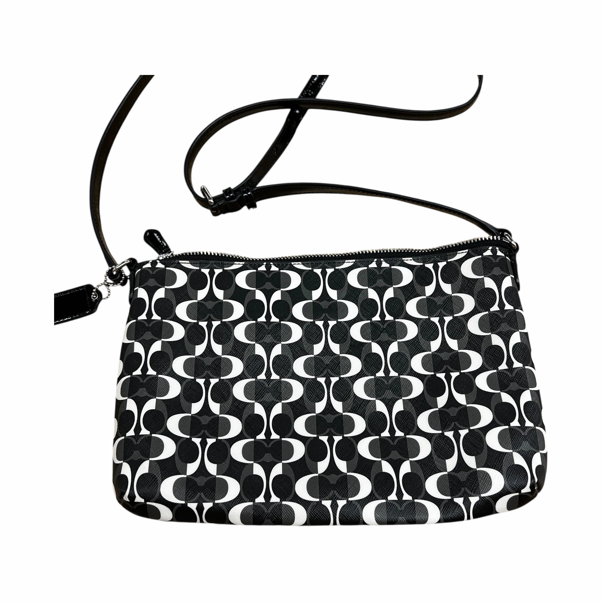 Crossbody Designer By Coach In Black & Cream, Size:Small