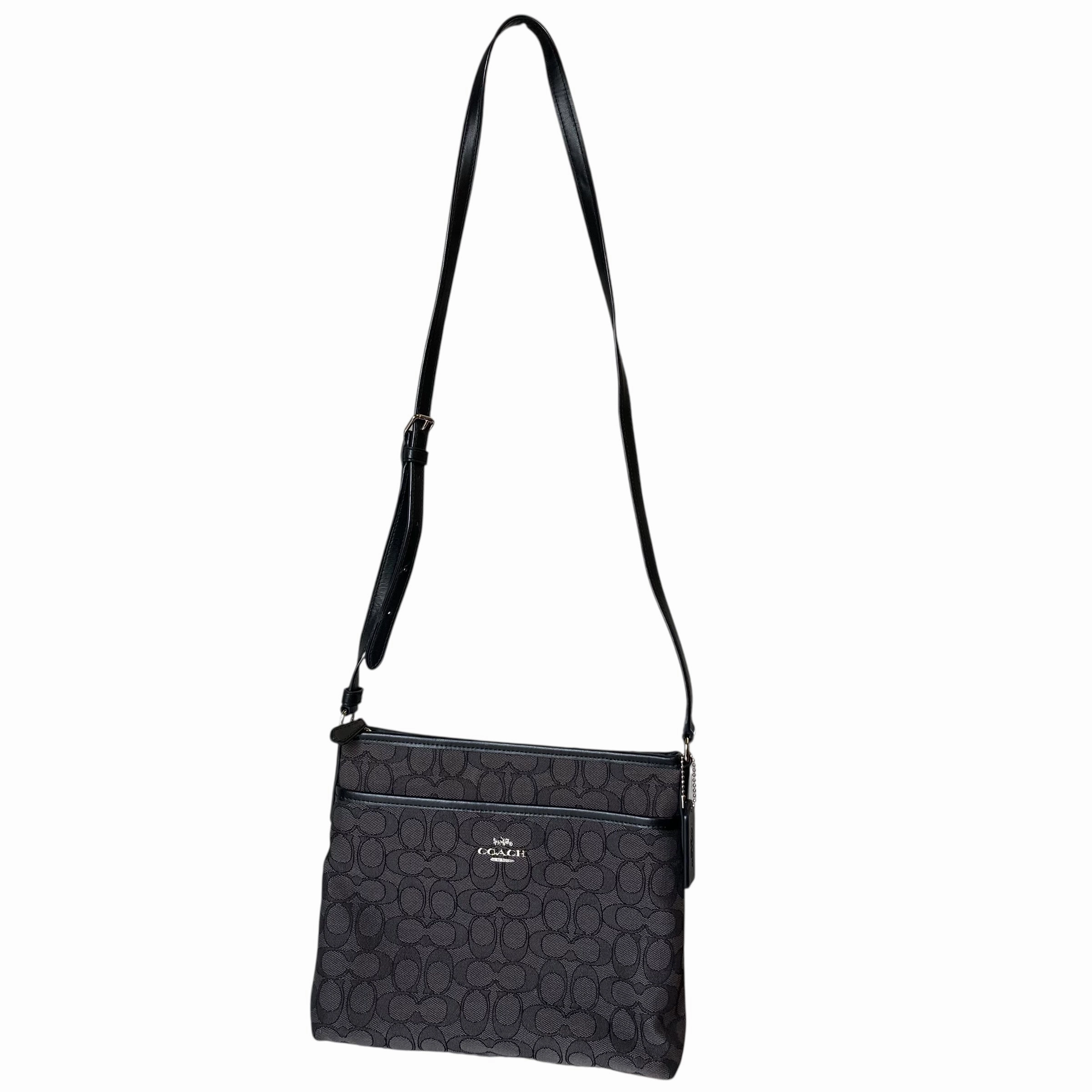 Crossbody Designer By Coach In Black & Grey, Size:Medium