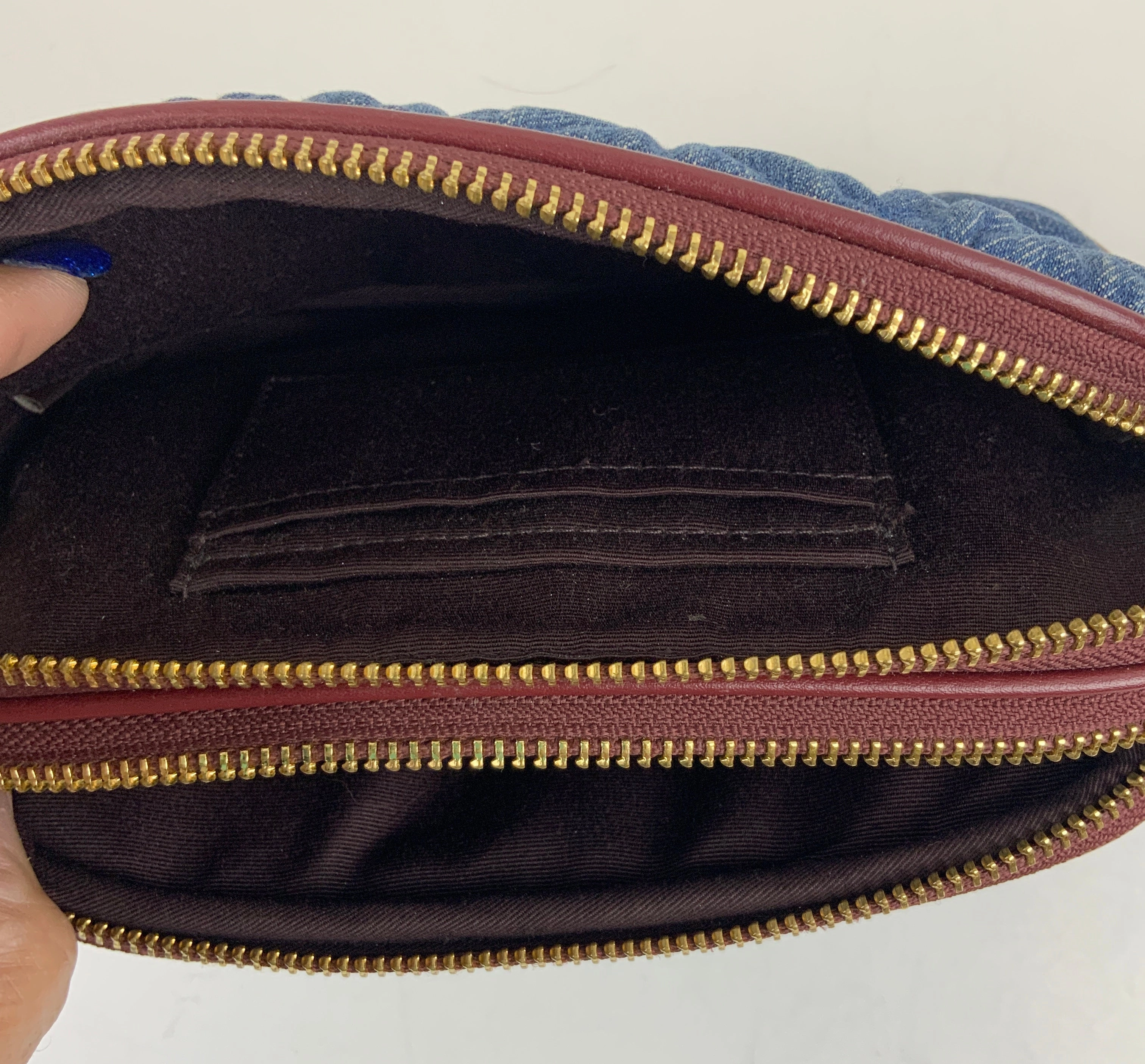 Crossbody Designer By Coach In Blue Denim, Size:Small
