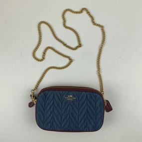 Crossbody Designer By Coach In Blue Denim, Size:Small