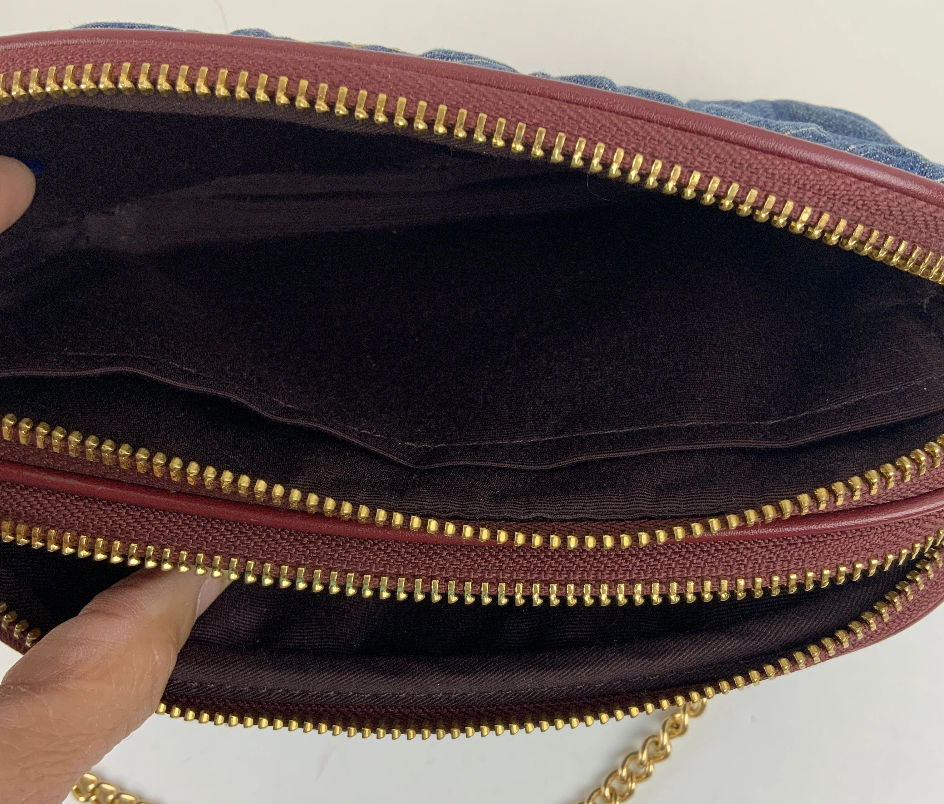 Crossbody Designer By Coach In Blue Denim, Size:Small