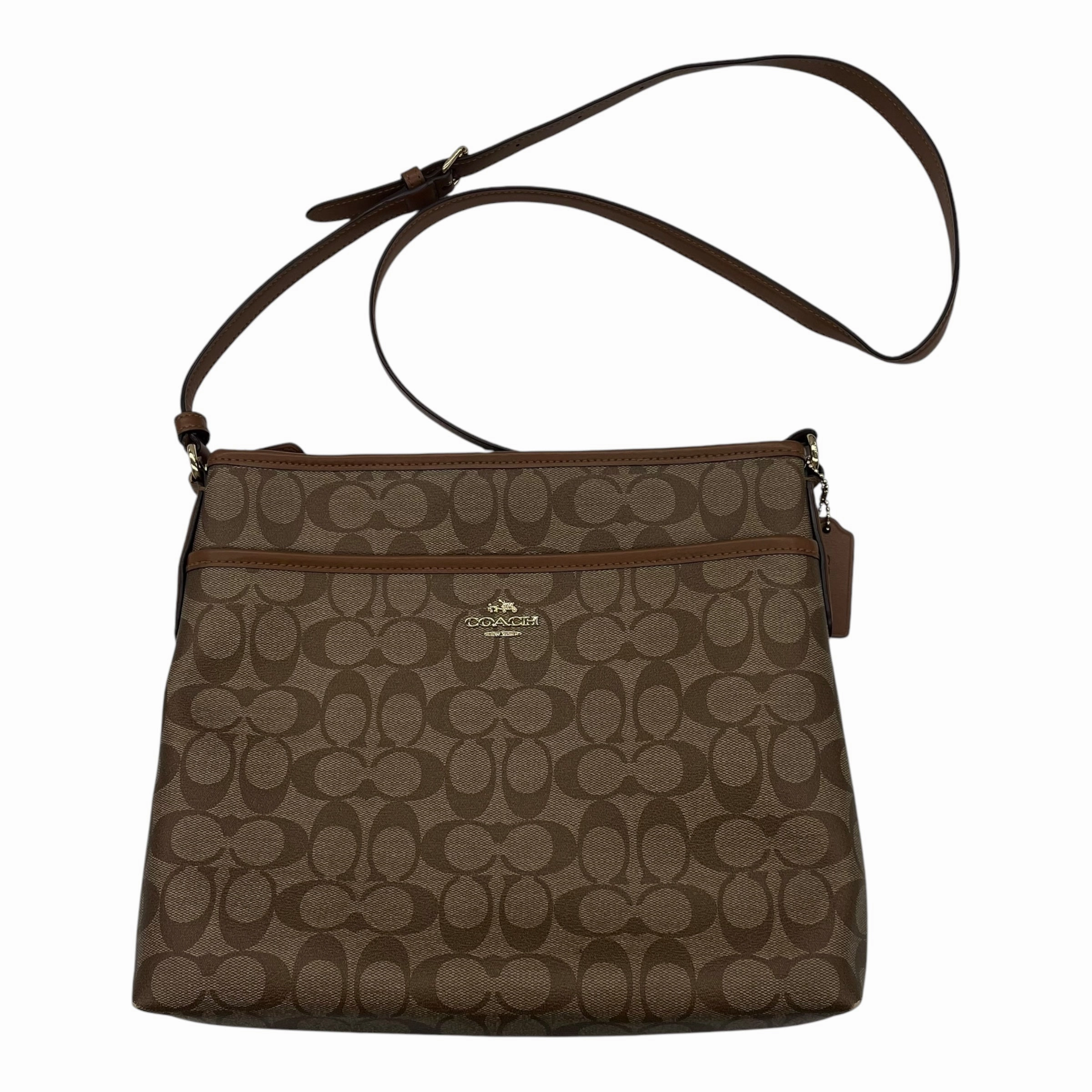 Crossbody Designer By Coach In Brown, Size:Large