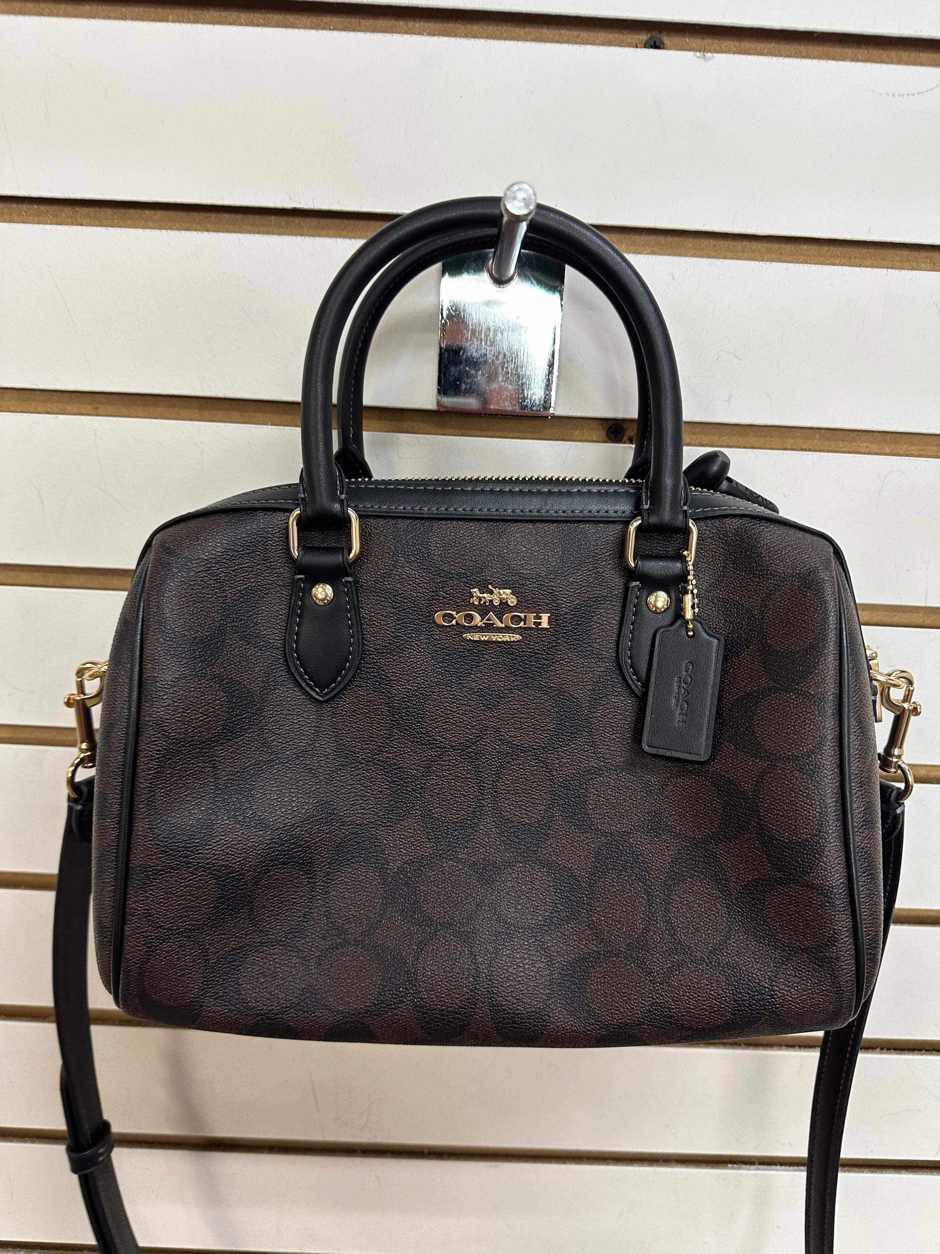Crossbody Designer By Coach In Brown, Size:Medium