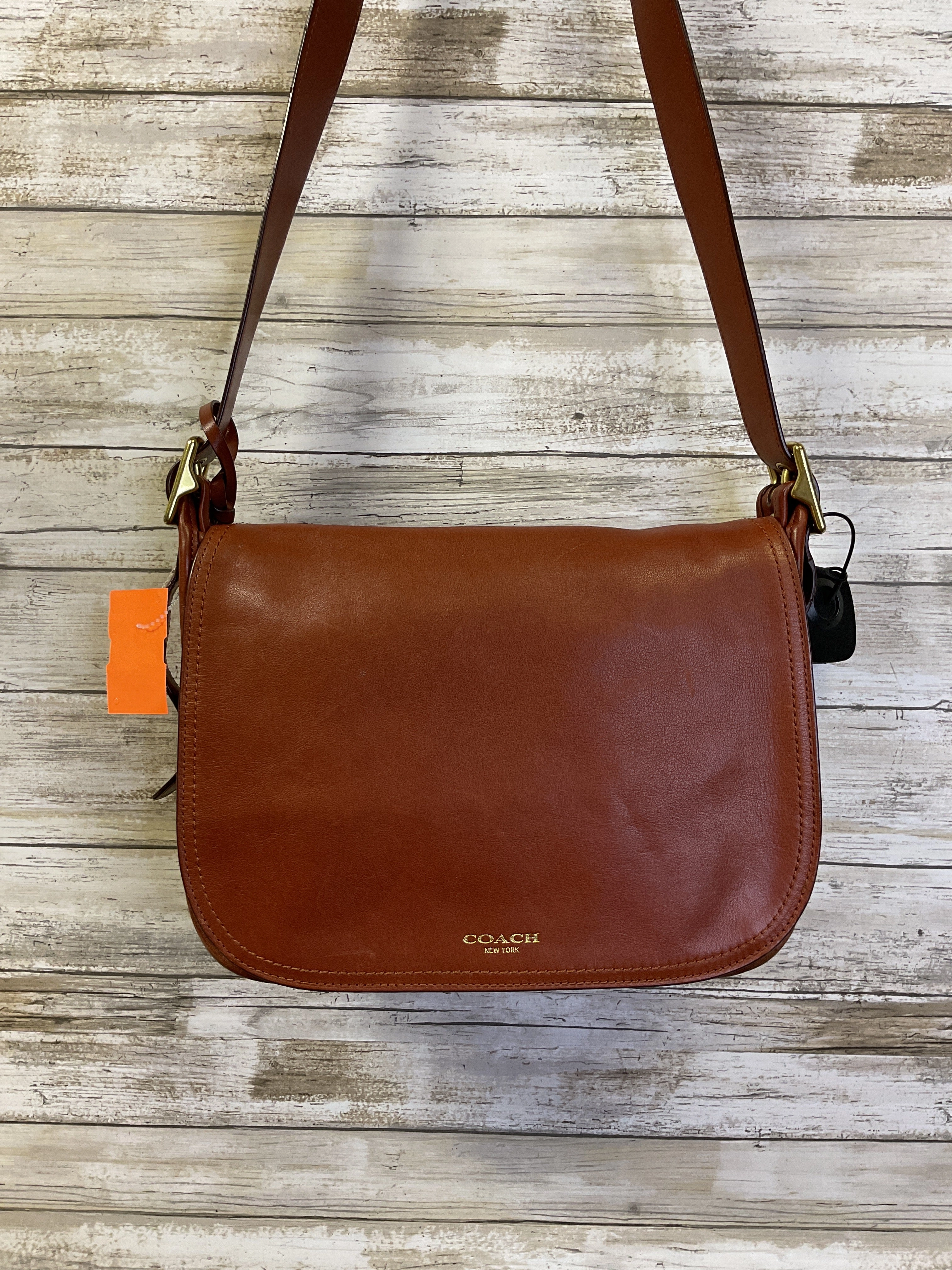 Crossbody Designer By Coach In Brown, Size:Medium