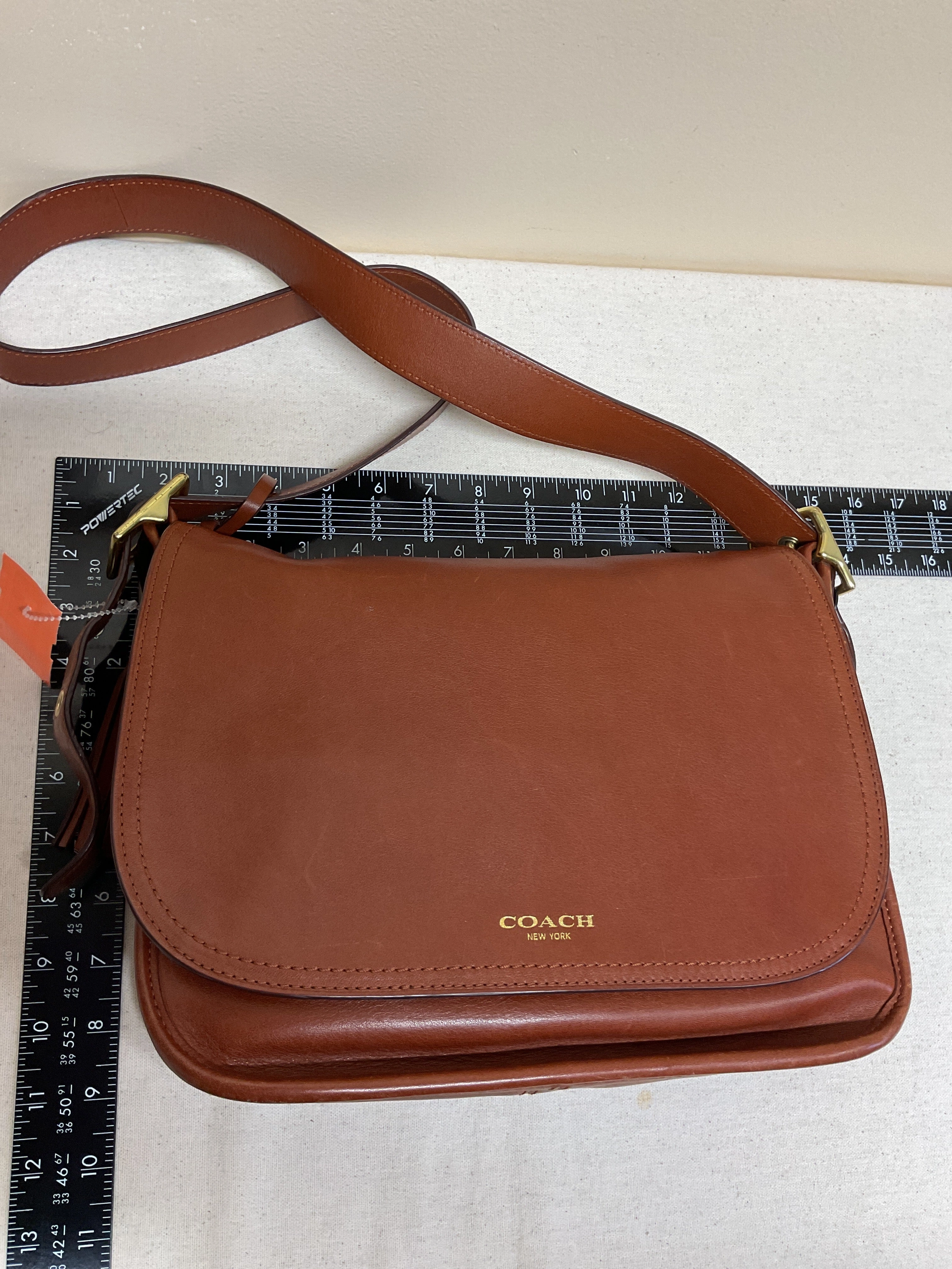 Crossbody Designer By Coach In Brown, Size:Medium
