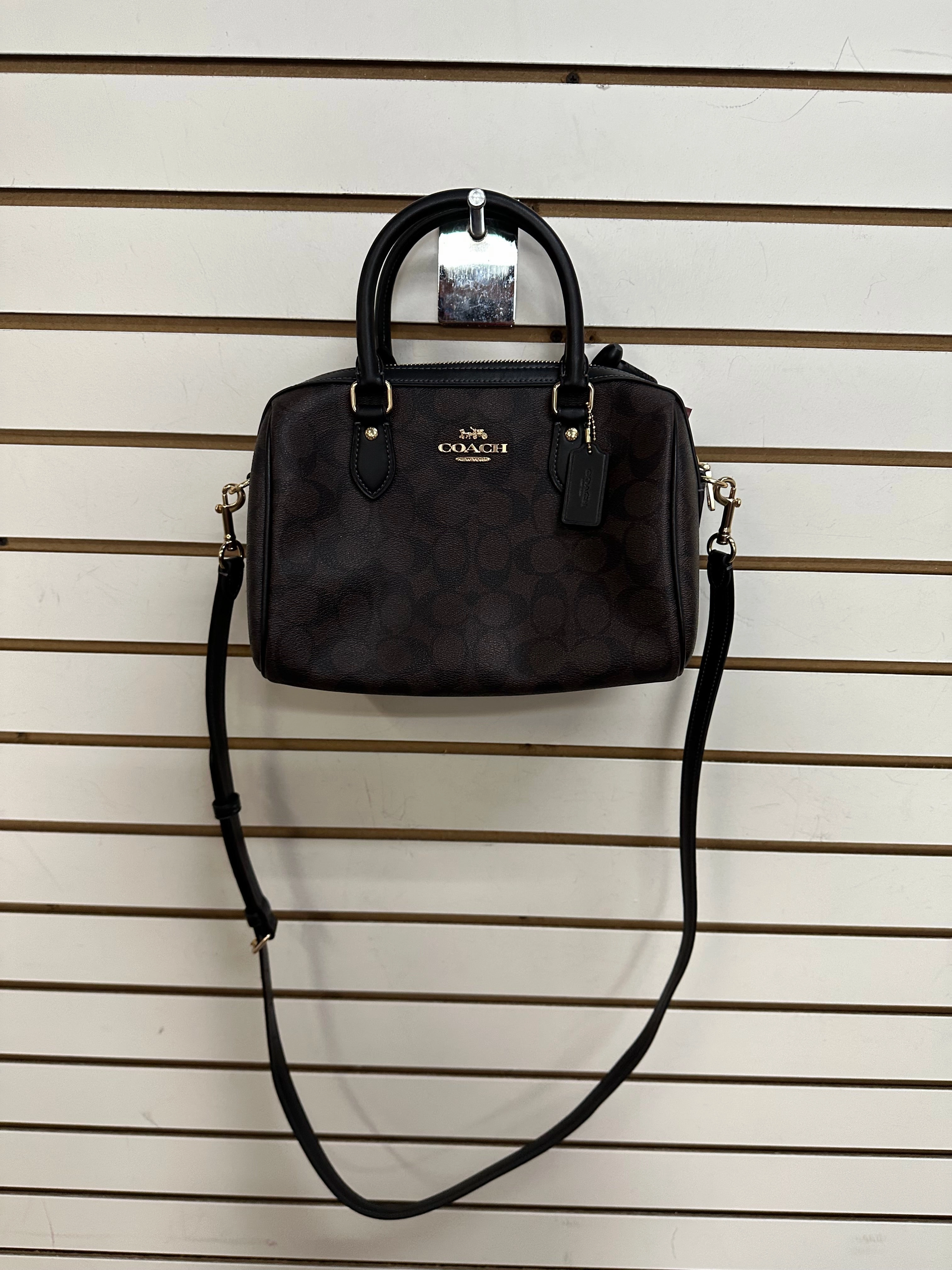 Crossbody Designer By Coach In Brown, Size:Medium