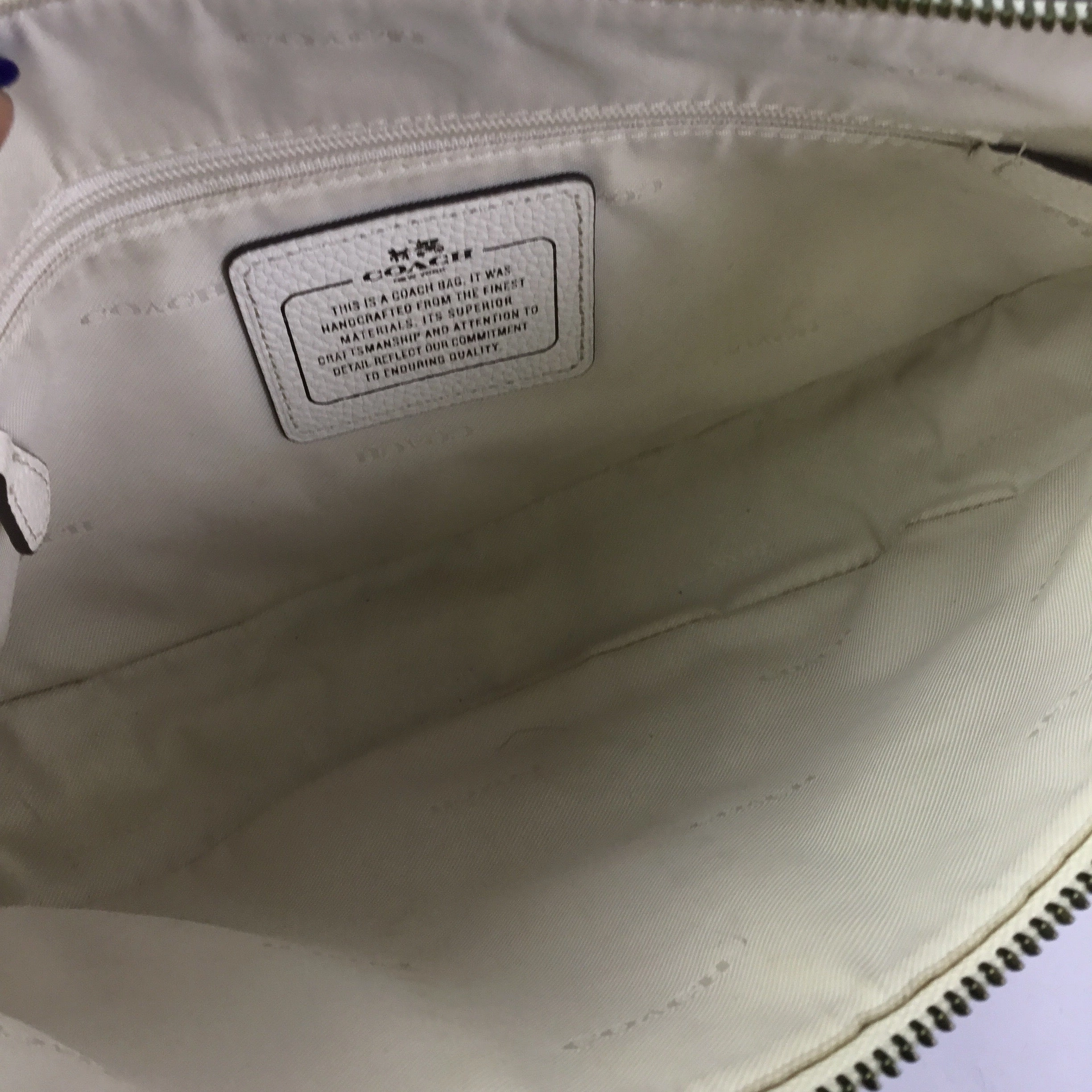 Crossbody Designer By Coach In Cream, Size:Medium