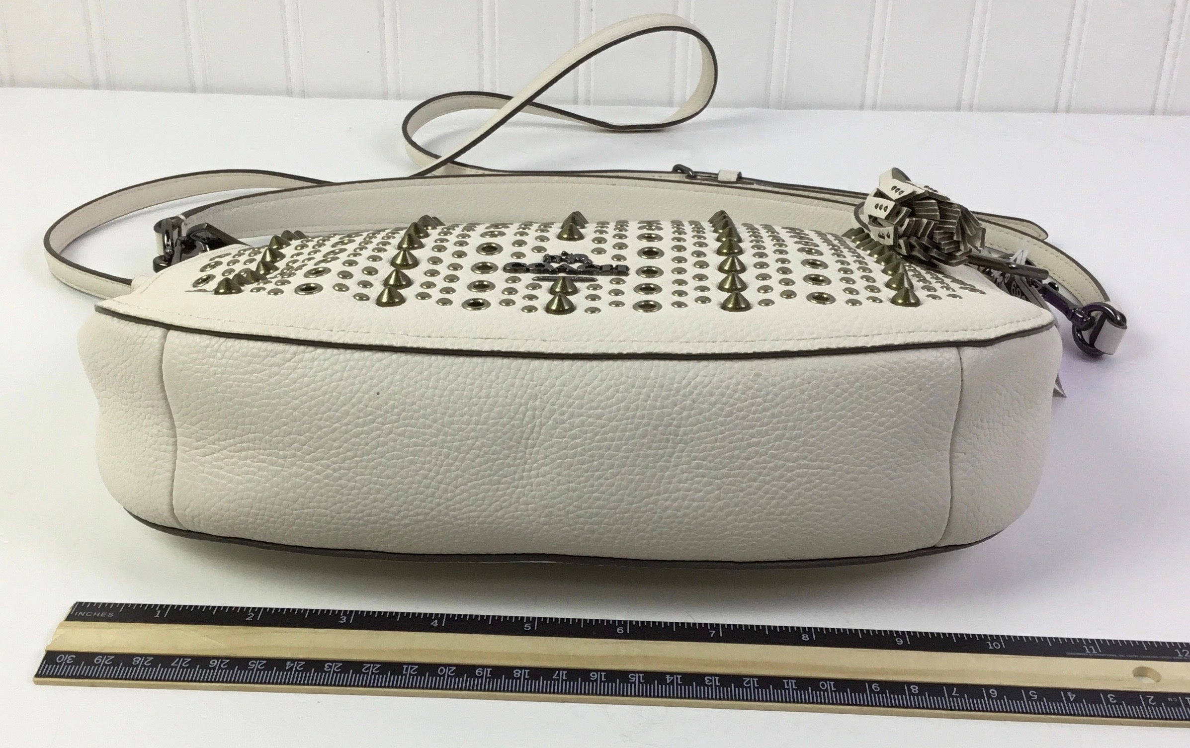 Crossbody Designer By Coach In Cream, Size:Medium