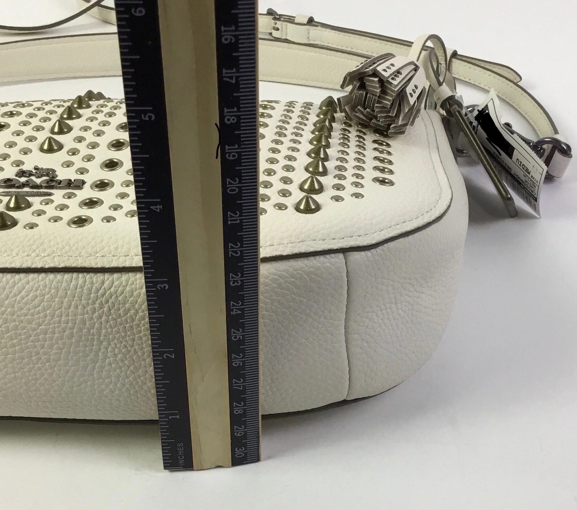 Crossbody Designer By Coach In Cream, Size:Medium