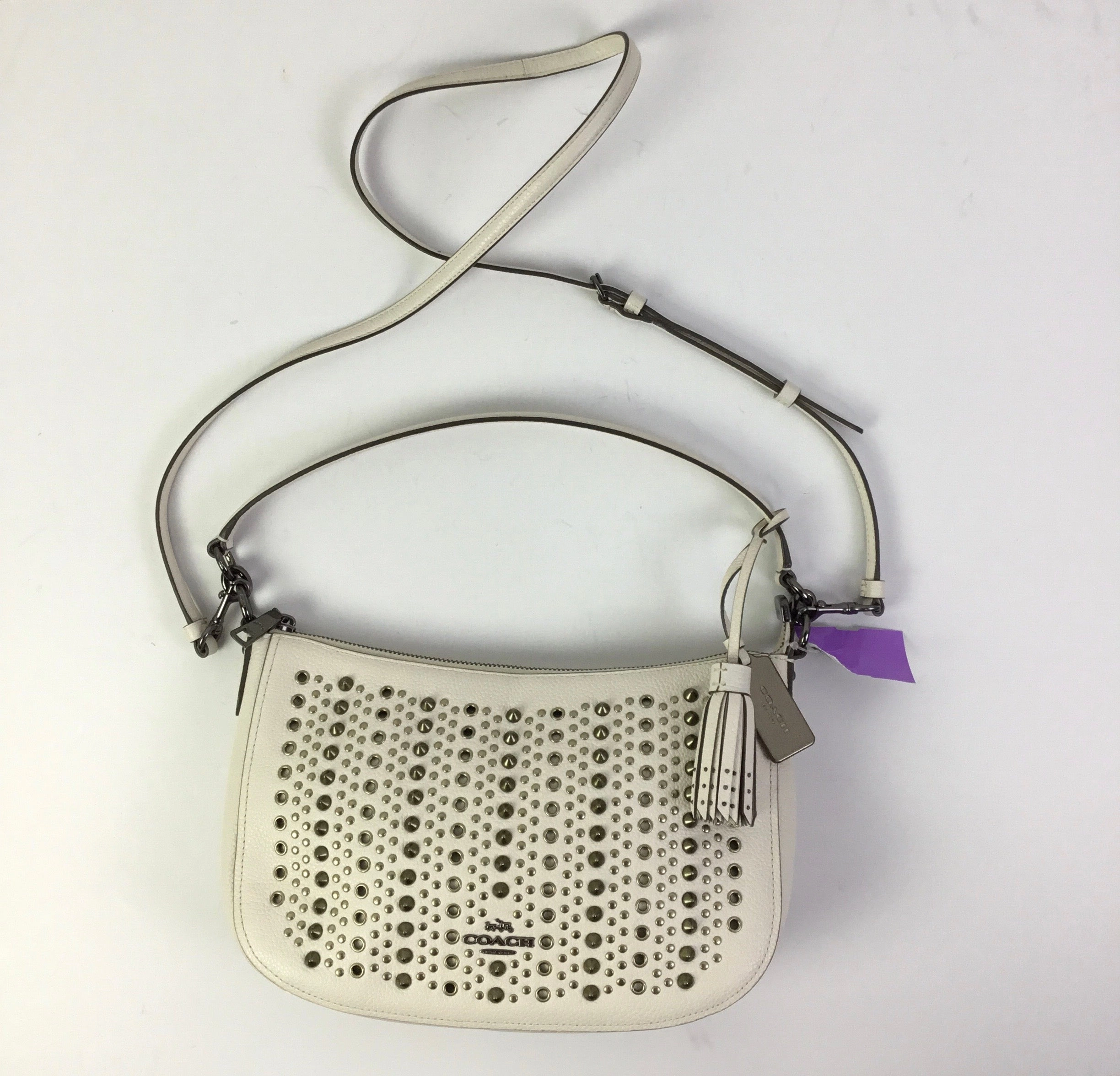 Crossbody Designer By Coach In Cream, Size:Medium