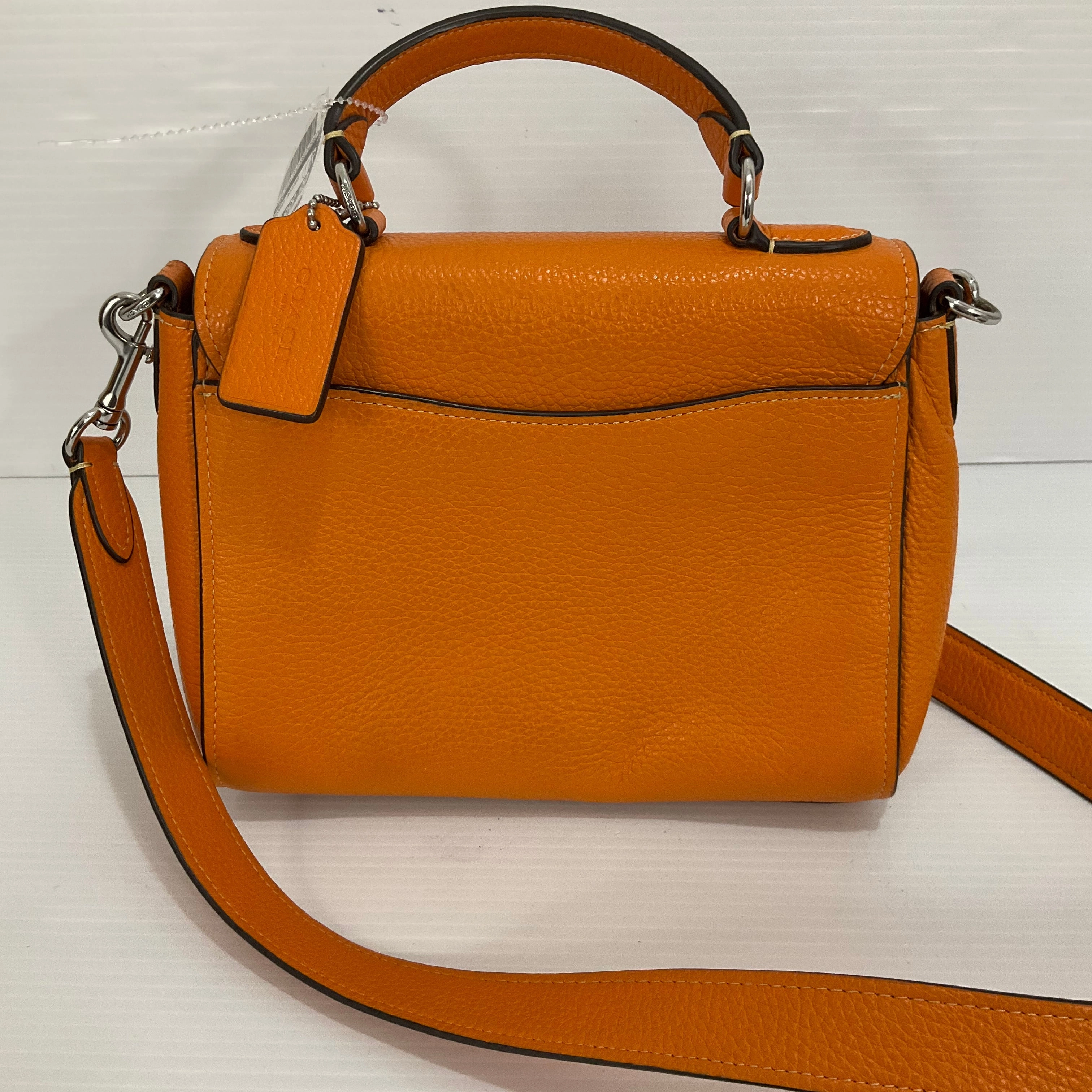 Crossbody Designer By Coach In Orange, Size:Small
