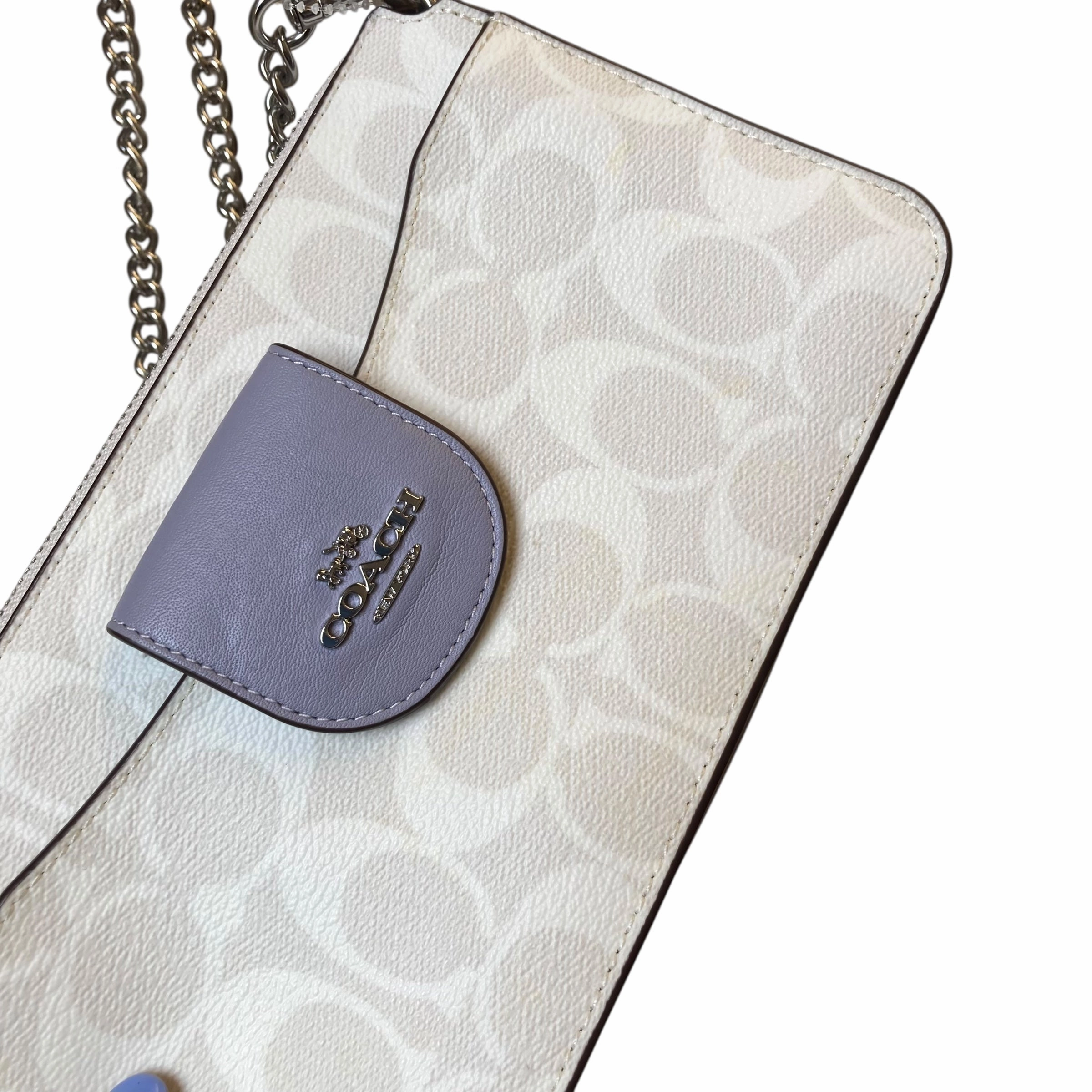 Crossbody Designer By Coach In White, Size:Small