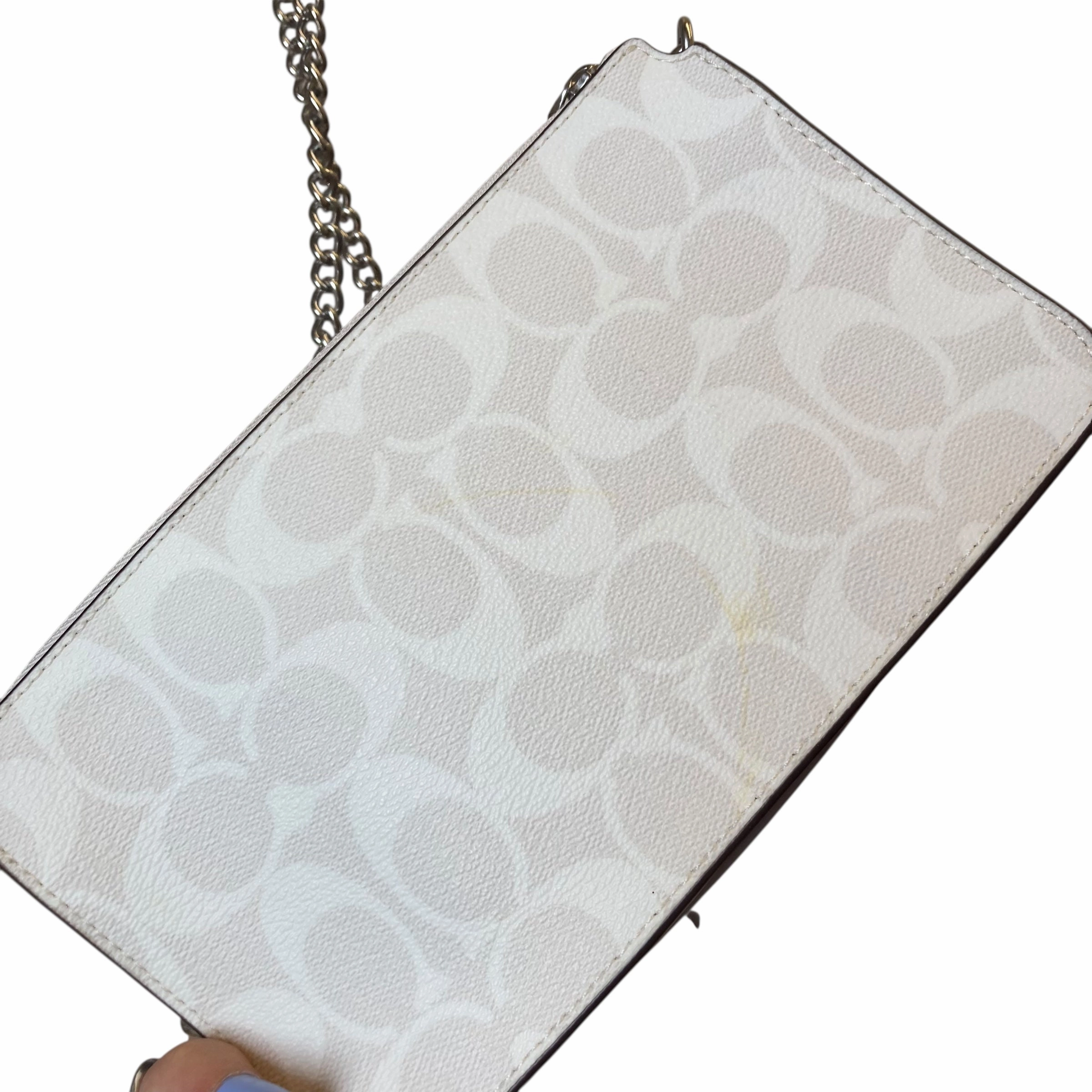 Crossbody Designer By Coach In White, Size:Small