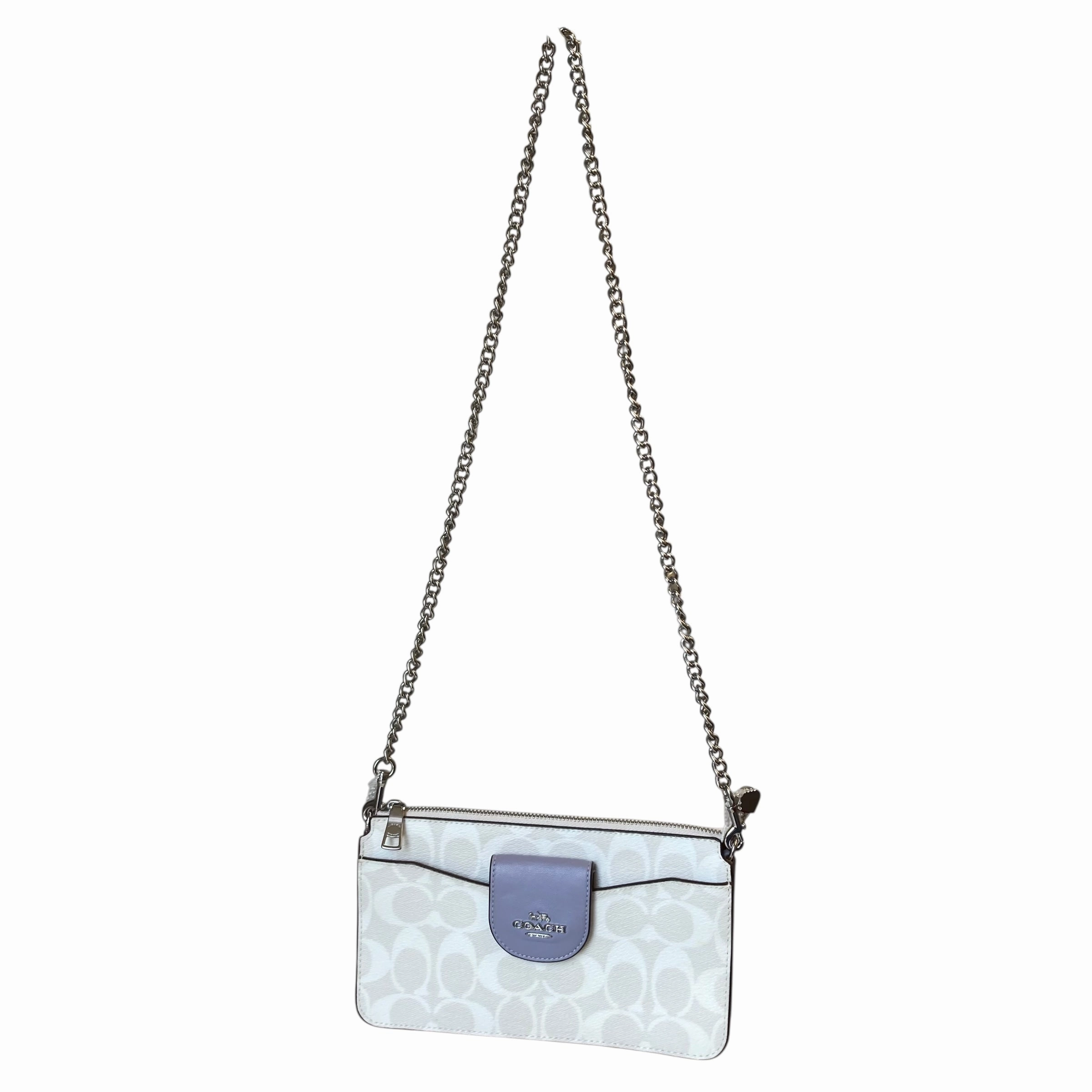 Crossbody Designer By Coach In White, Size:Small