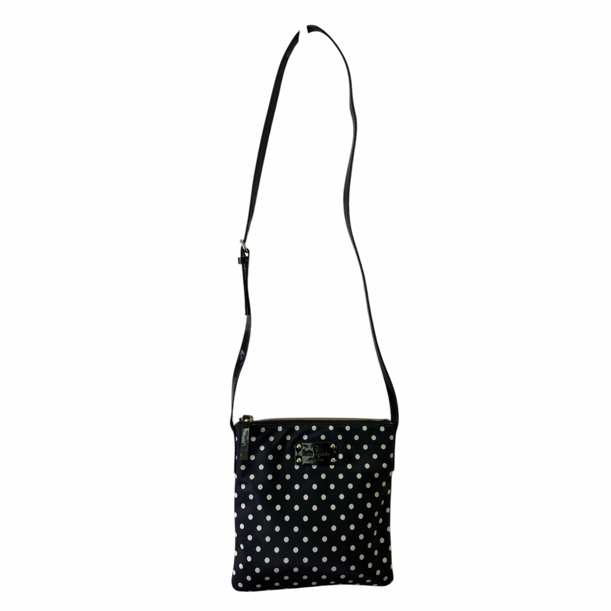 Crossbody Designer By Kate Spade In Black & White, Size:Medium