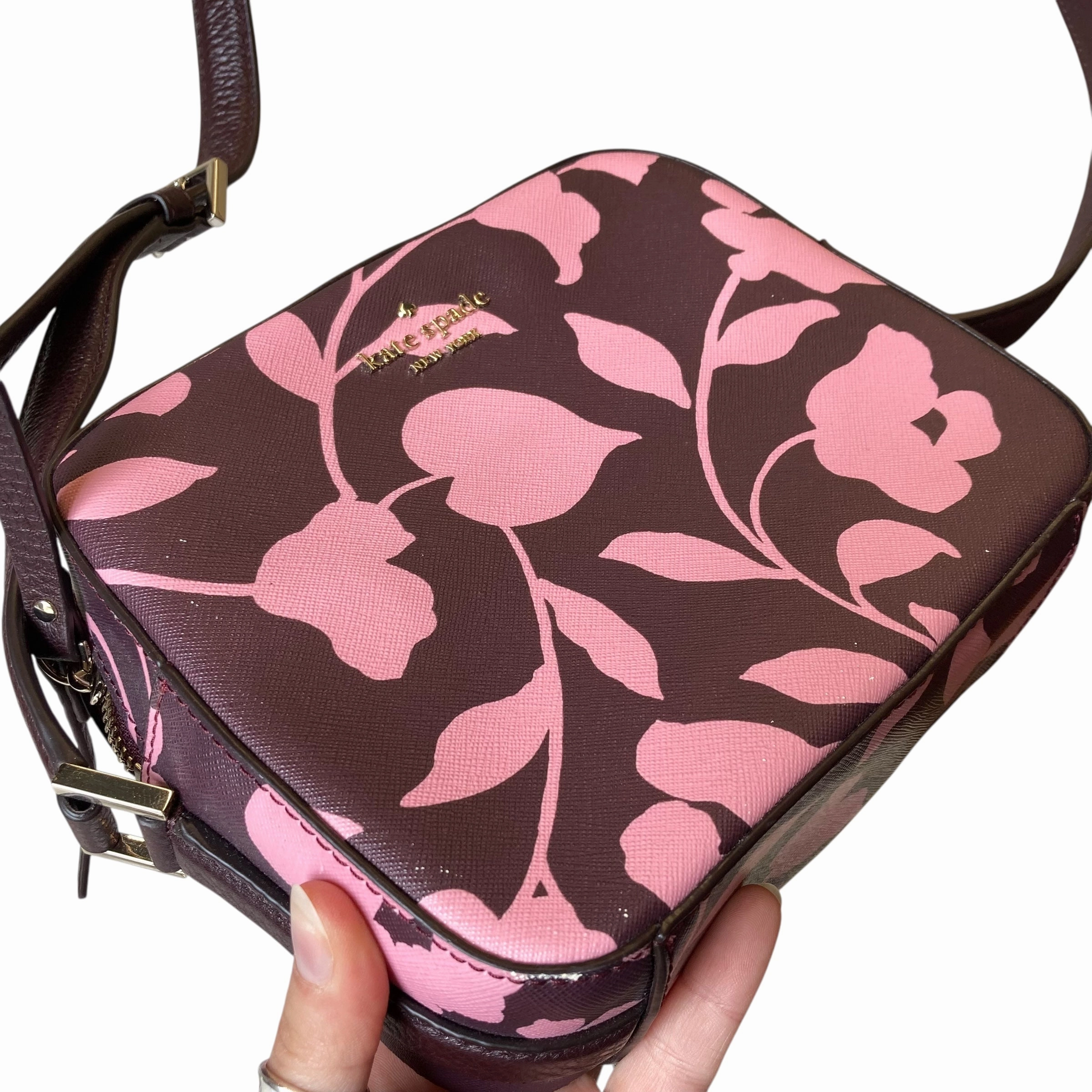 Crossbody Designer By Kate Spade In Maroon, Size:Medium
