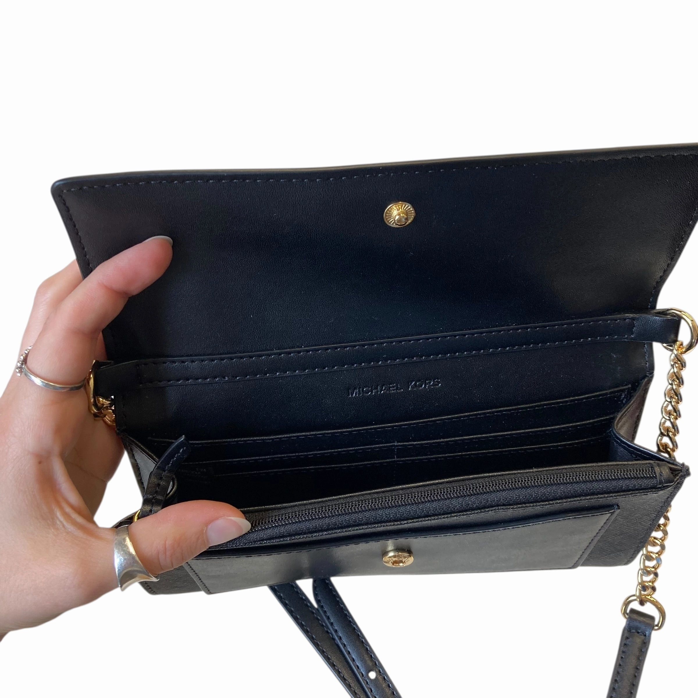 Crossbody Designer By Michael Kors In Black, Size:Small