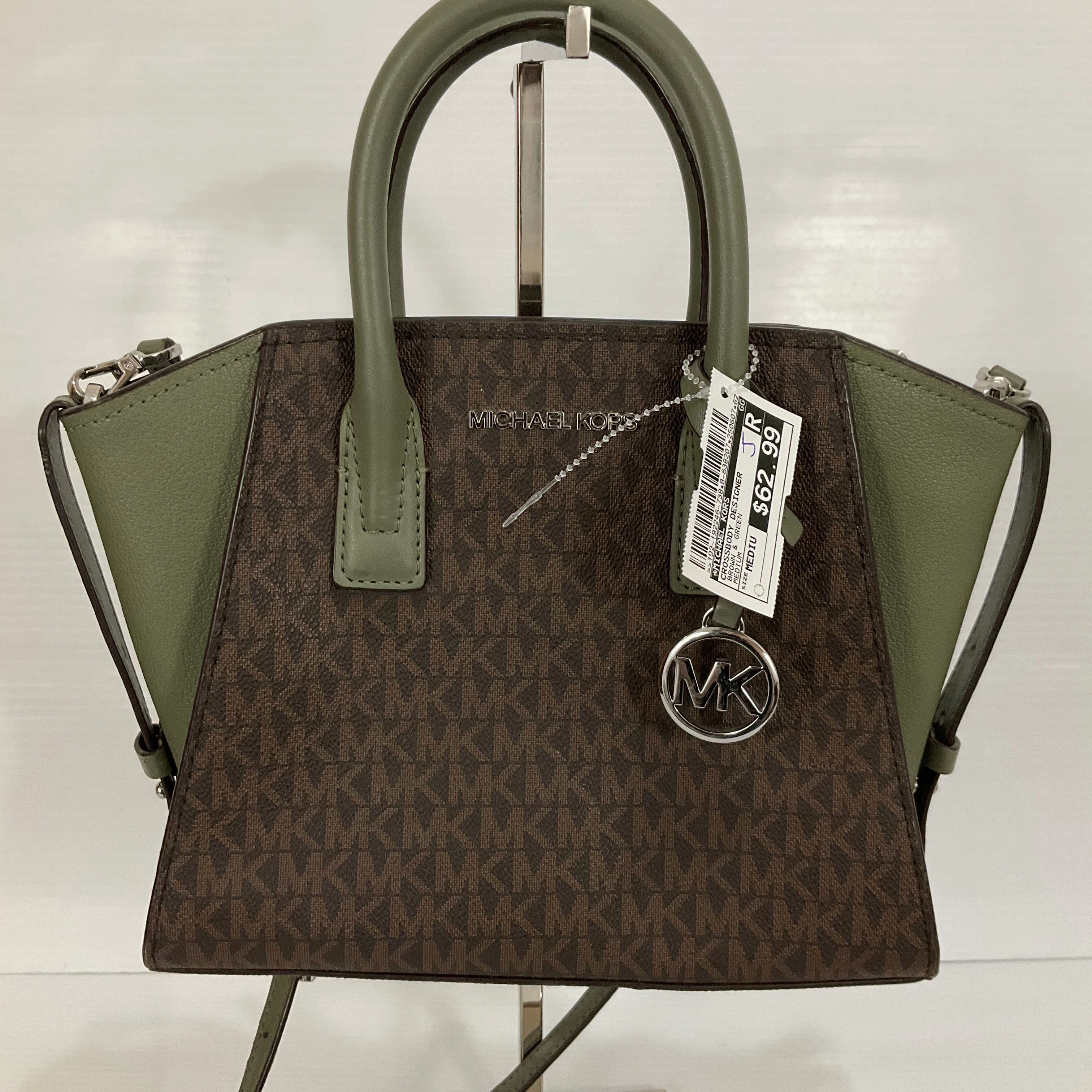 Crossbody Designer By Michael Kors In Brown & Green, Size:Medium