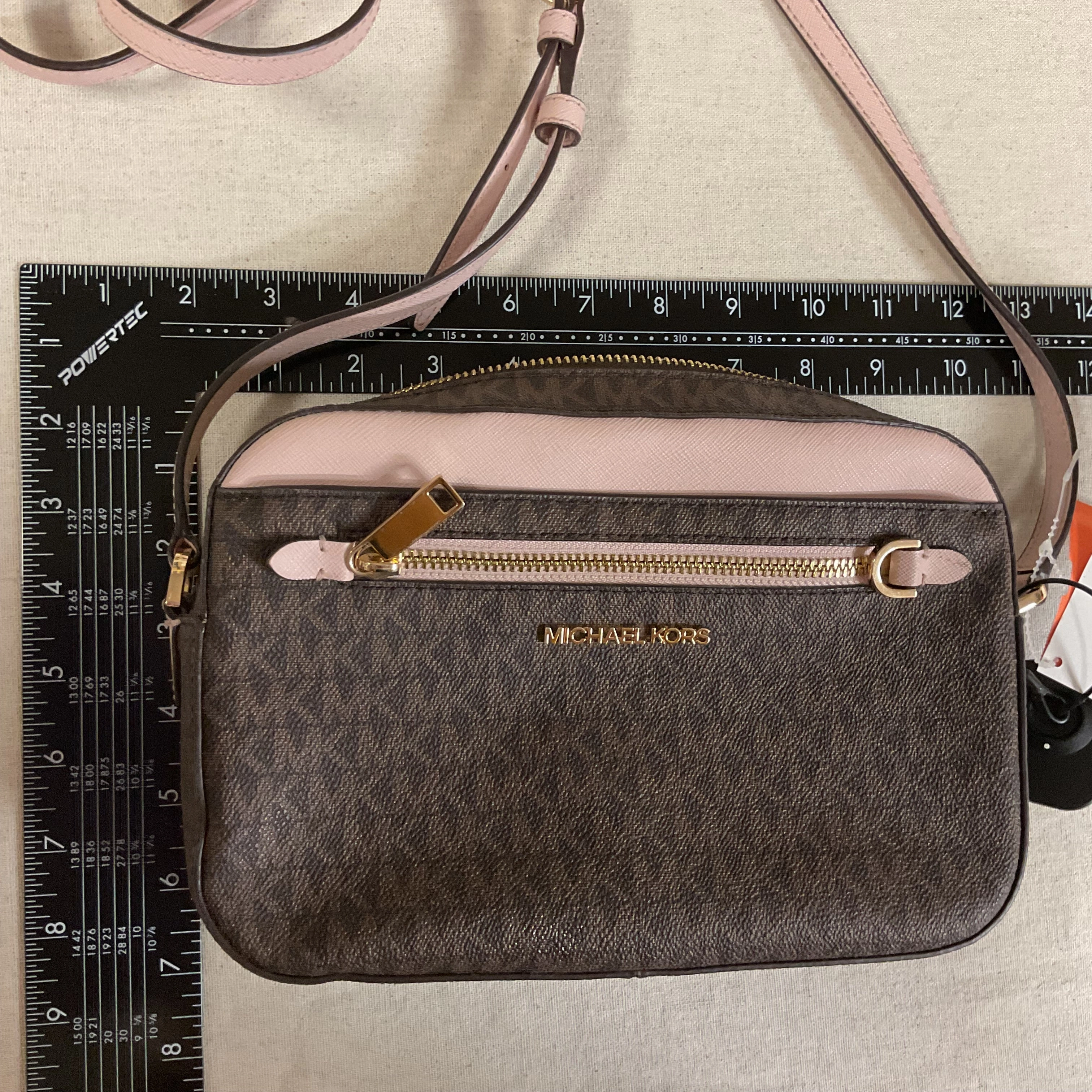 Crossbody Designer By Michael Kors In Brown & Pink, Size:Small