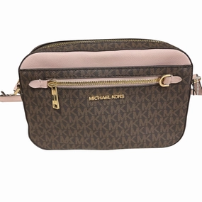 Crossbody Designer By Michael Kors In Brown & Pink, Size:Small