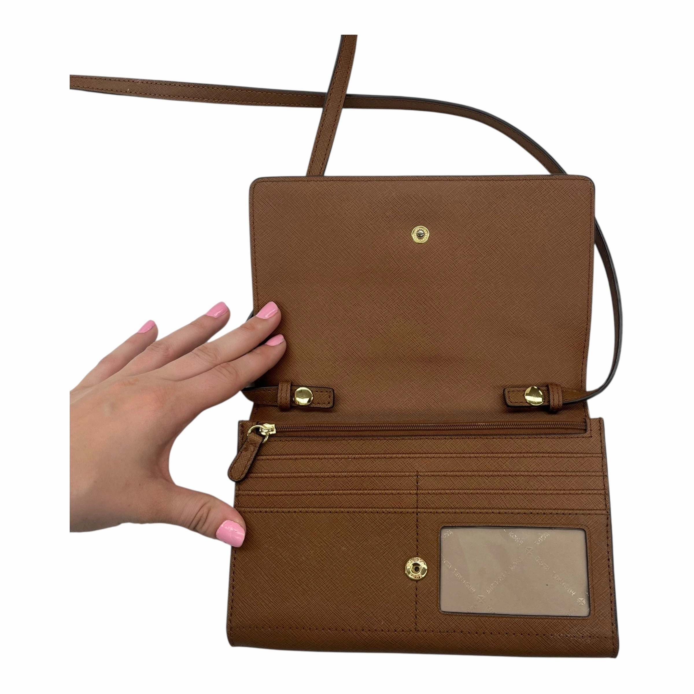 Crossbody Designer By Michael Kors In Brown, Size:Small