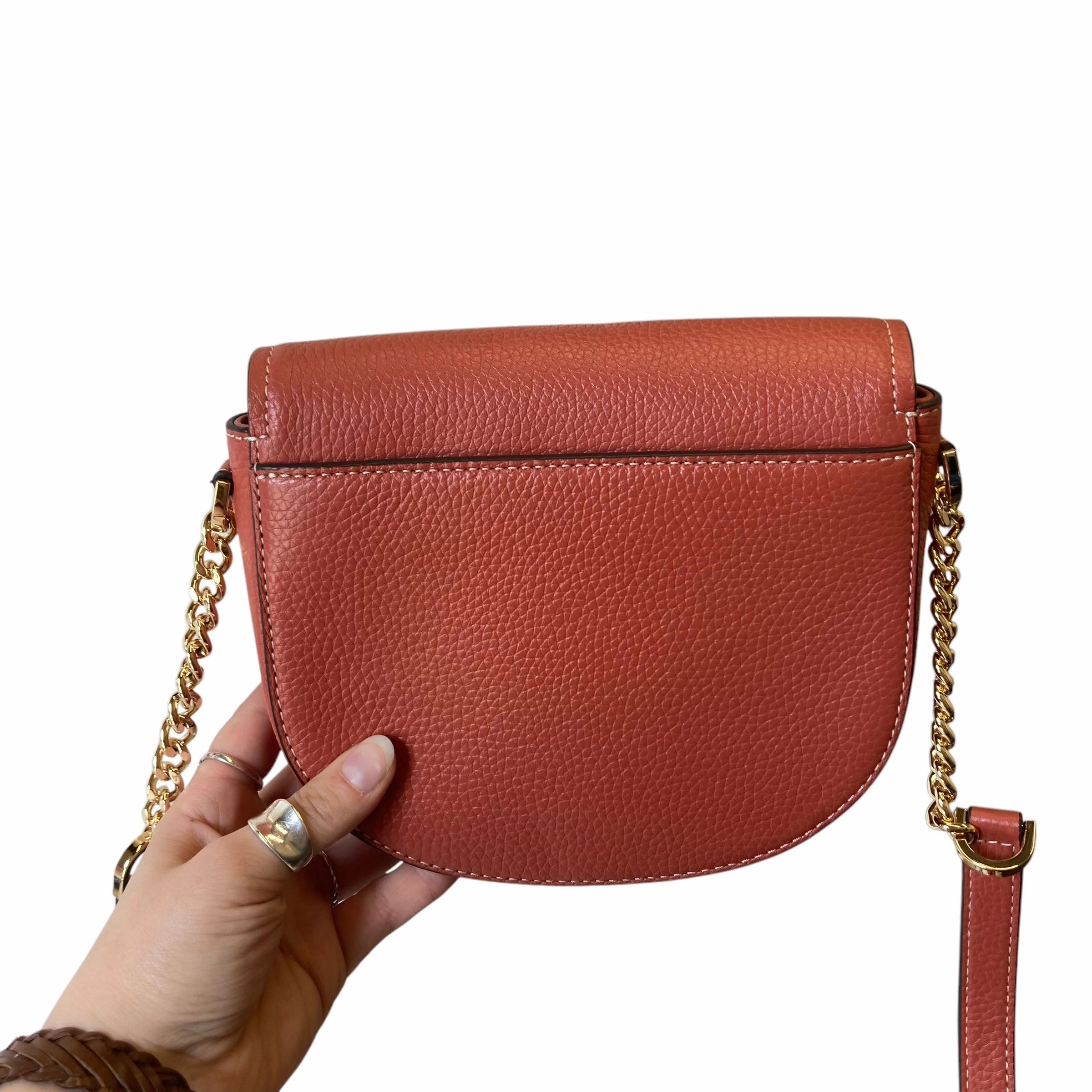 Crossbody Designer By Michael Kors In Coral, Size:Small