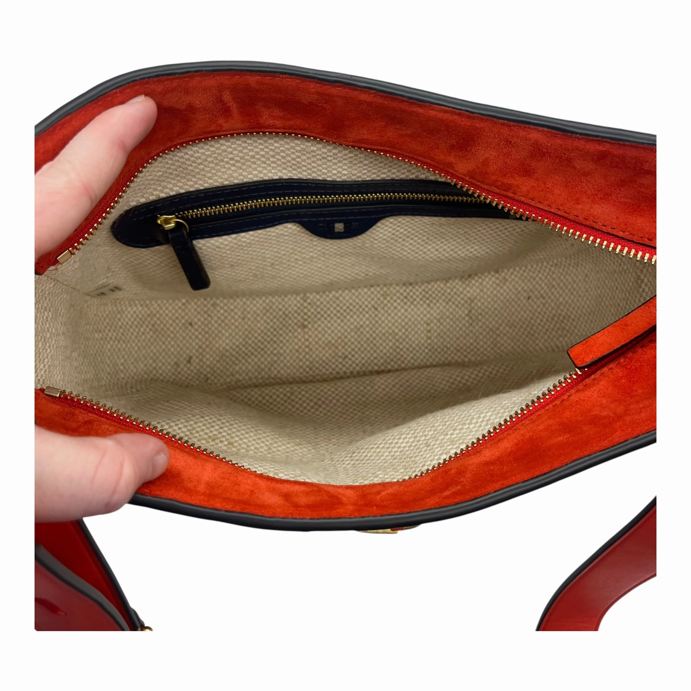Crossbody Designer By Tory Burch In Orange, Size:Medium