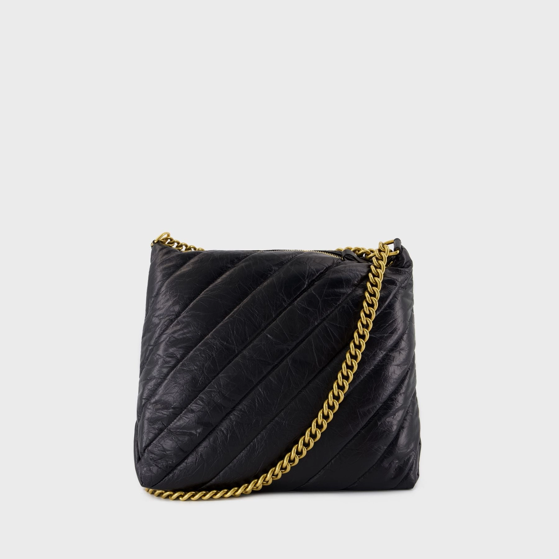 Crush M Shoulder Bag - Balenciaga - Leather - Black