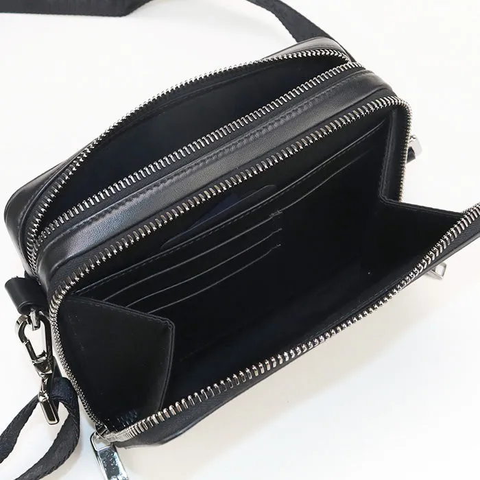 Dior 2ESBC119DCO Shoulder Bag CD diamond Zip Pouch with Strap PVC black mens(Unisex)