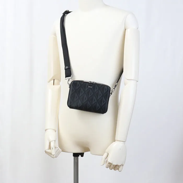 Dior 2ESBC119DCO Shoulder Bag CD diamond Zip Pouch with Strap PVC black mens(Unisex)