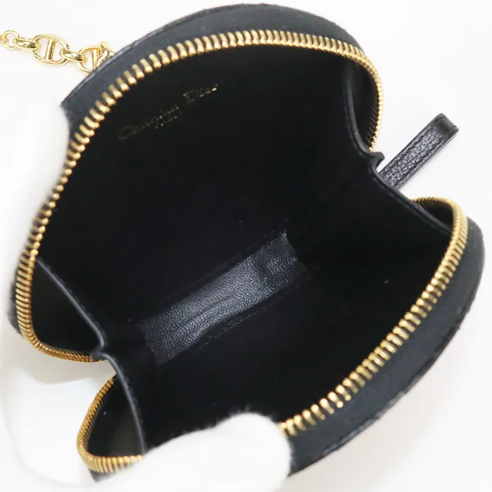 Dior S5092 UWHC Shoulder bag Dior Caro Pouch Round ChainShoulder Bag leather black Women