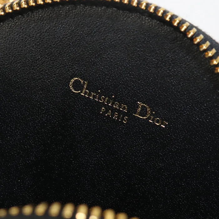 Dior S5092 UWHC Shoulder bag Dior Caro Pouch Round ChainShoulder Bag leather black Women