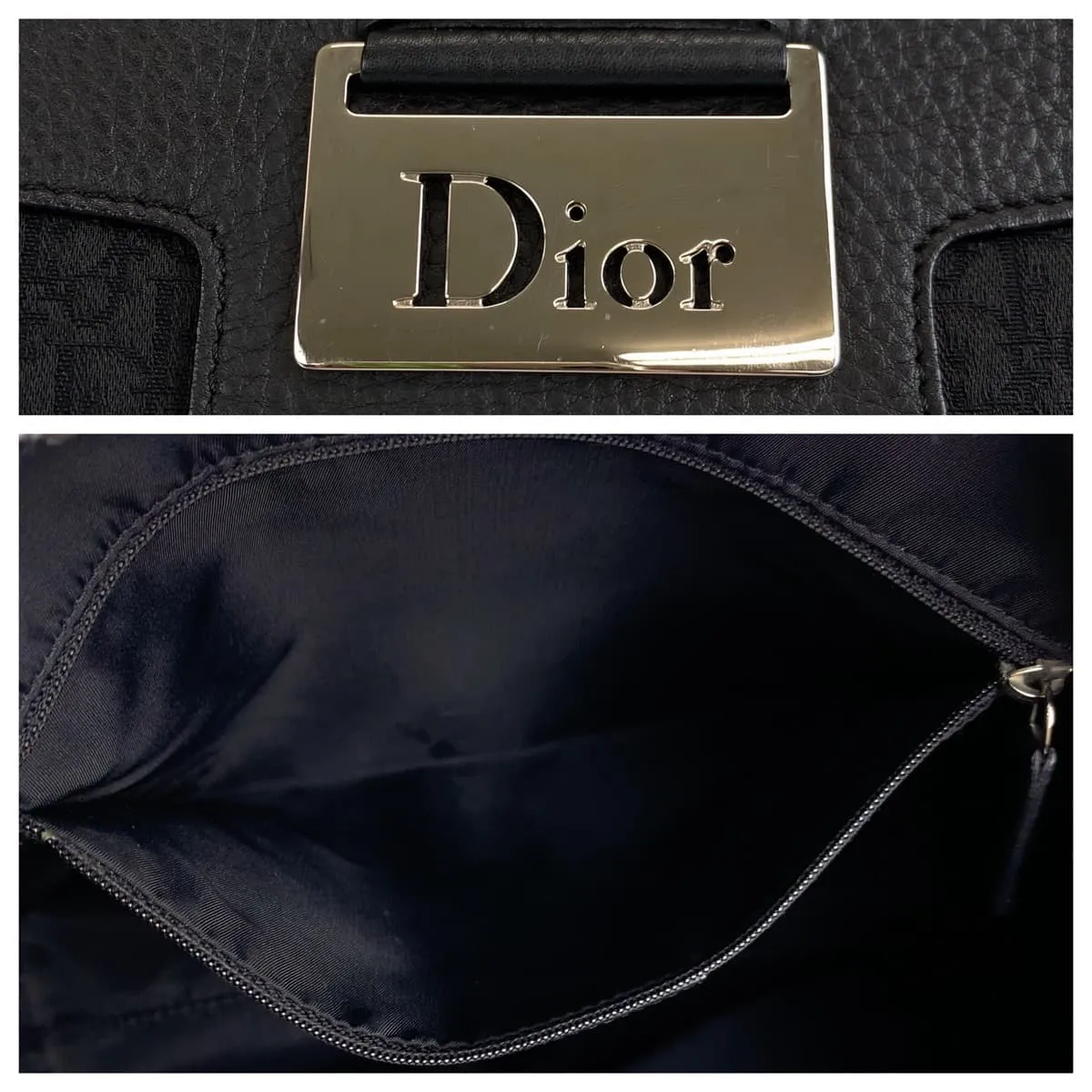 Dior Shoulder Bag Canvas, Leather Black SilverMetal Shoulder back shoulder bag Trotter Oblique Women Used