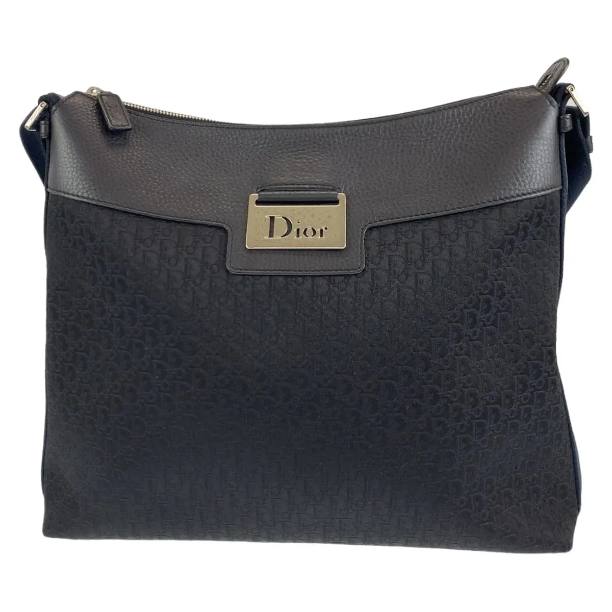 Dior Shoulder Bag Canvas, Leather Black SilverMetal Shoulder back shoulder bag Trotter Oblique Women Used