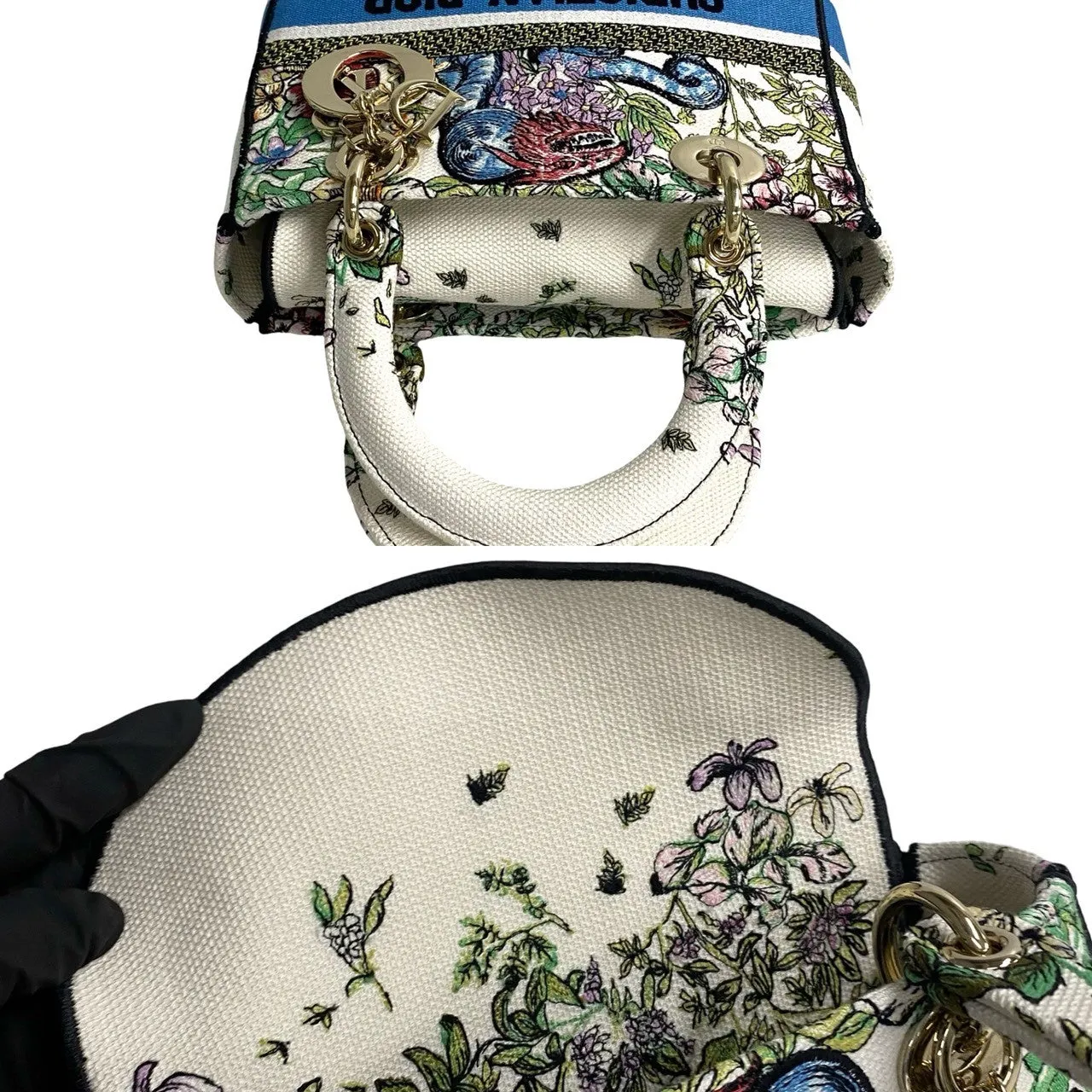 Dior Shoulder Bag canvas white Lady Delight Women Used