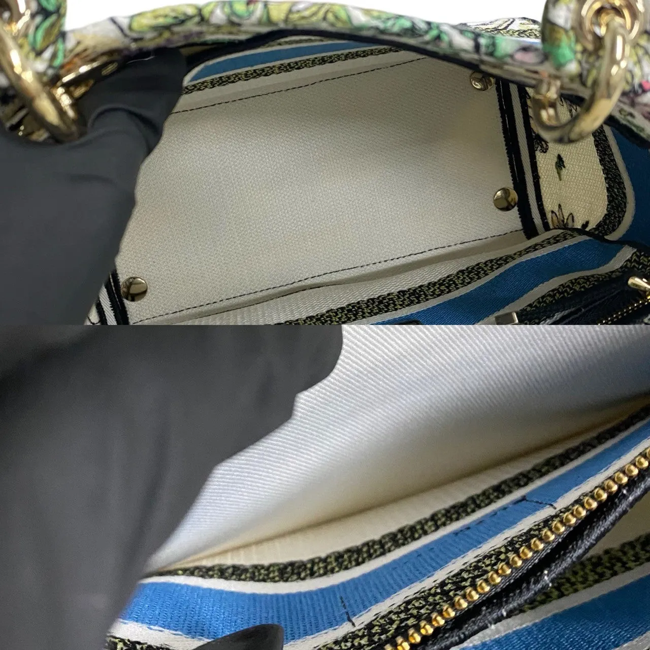 Dior Shoulder Bag canvas white Lady Delight Women Used