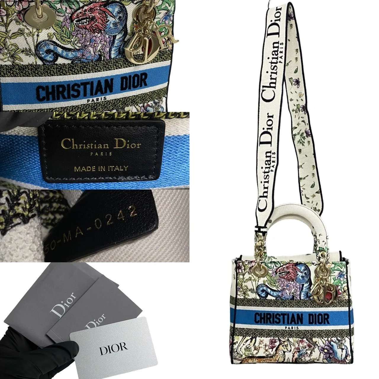 Dior Shoulder Bag canvas white Lady Delight Women Used
