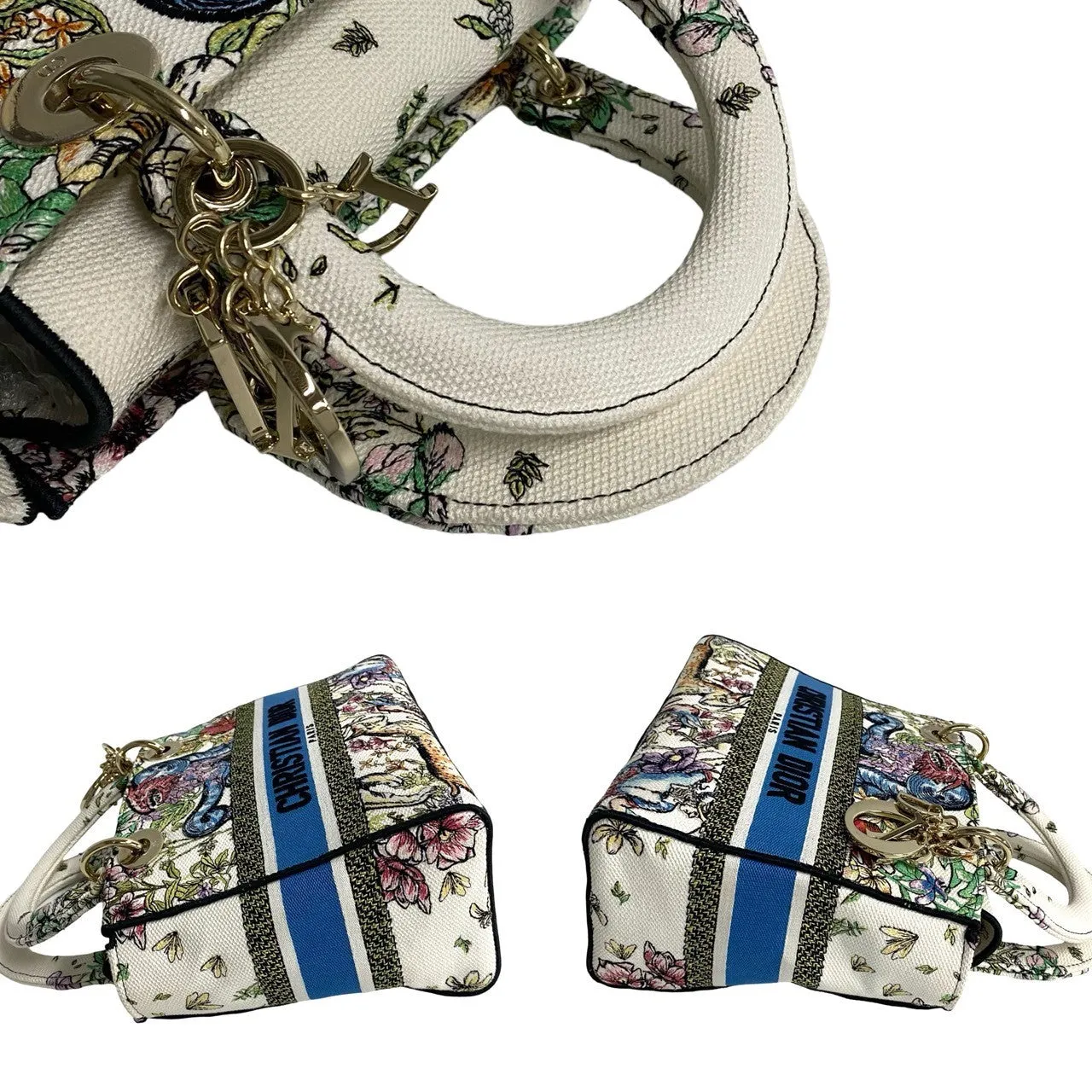 Dior Shoulder Bag canvas white Lady Delight Women Used