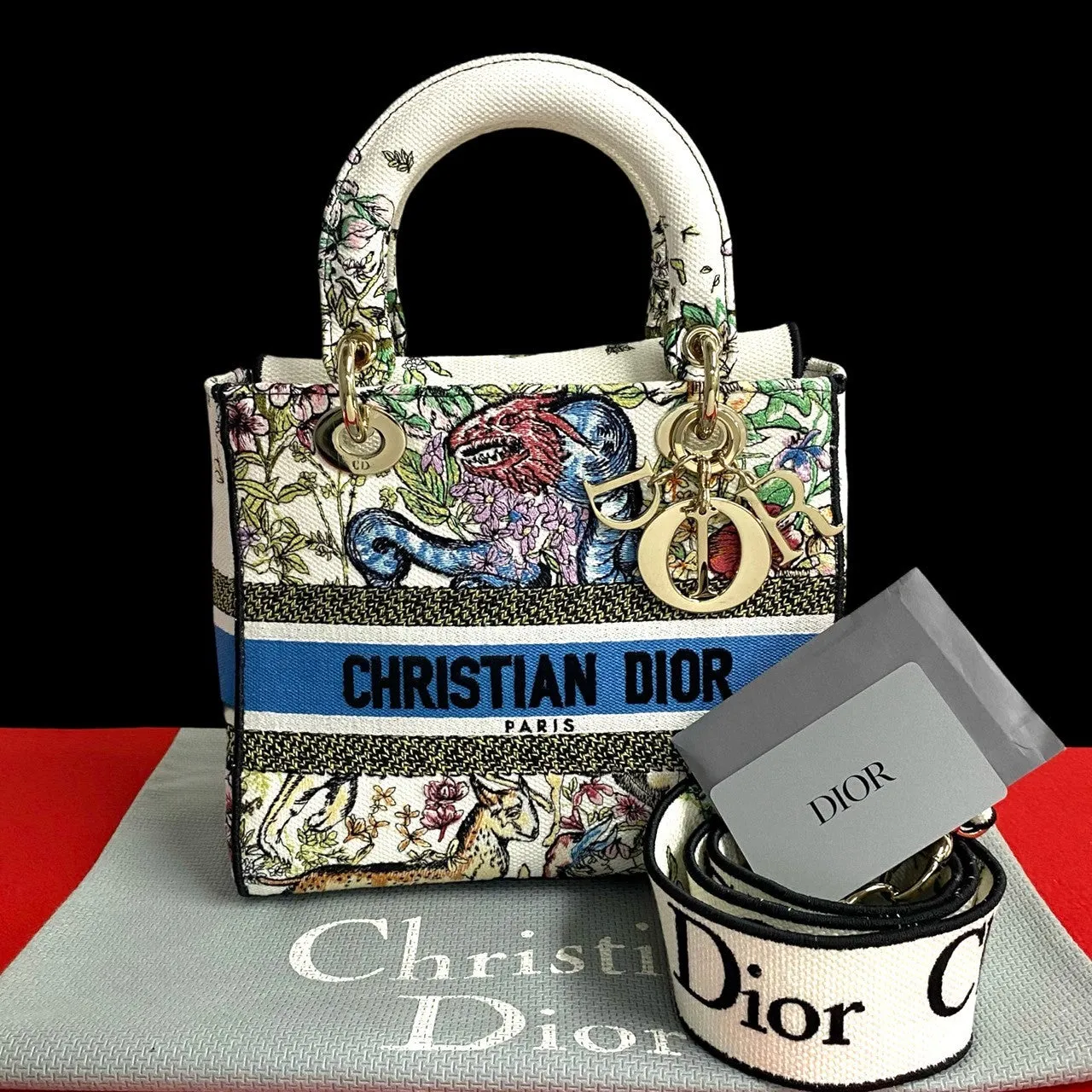 Dior Shoulder Bag canvas white Lady Delight Women Used