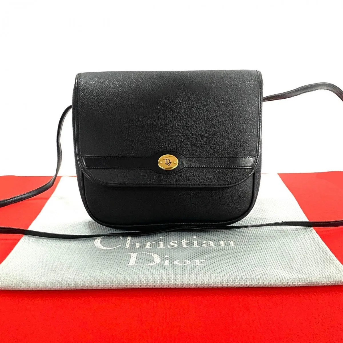 Dior Shoulder Bag Leather, PVC black Honeycomb Pattern Women Used