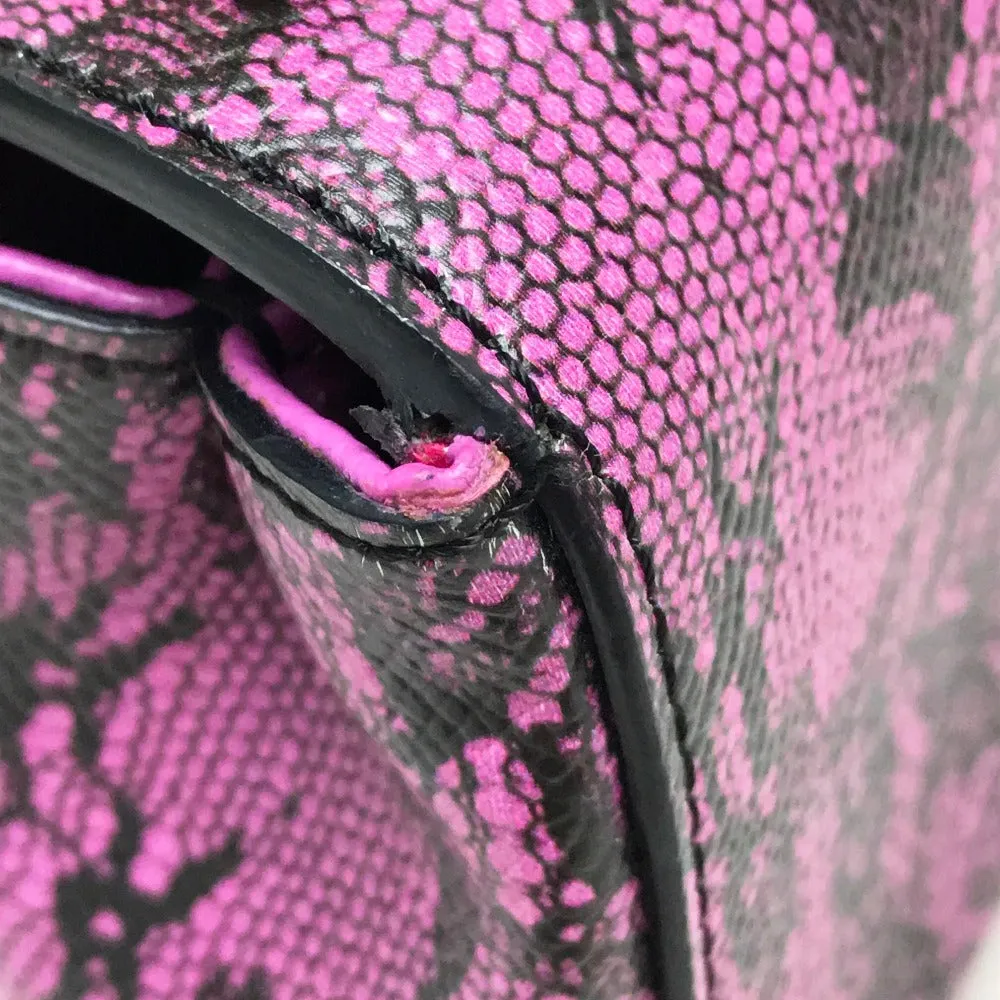 DOLCE&GABBANA Shoulder Bag leather Purple pink Lace Pattern Crossbody wallet bag