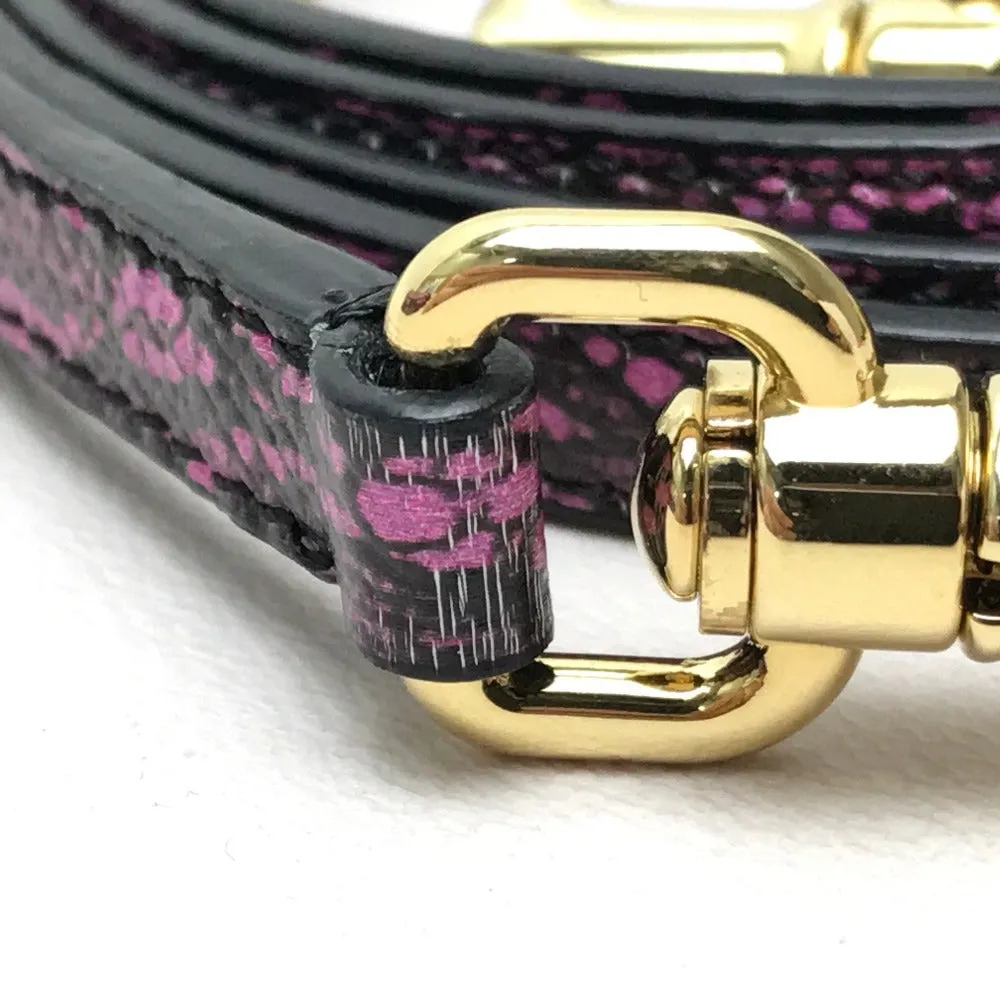 DOLCE&GABBANA Shoulder Bag leather Purple pink Lace Pattern Crossbody wallet bag