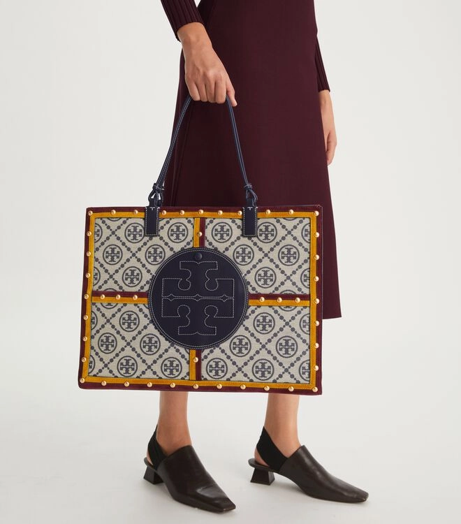 ELLA MONOGRAM QUADRANT TOTE BAG