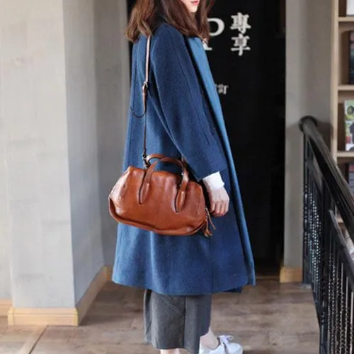 Fashion Women Brown Leather Boston Handbags Black Shoulder Bag Boston Crossbody Bags Purse