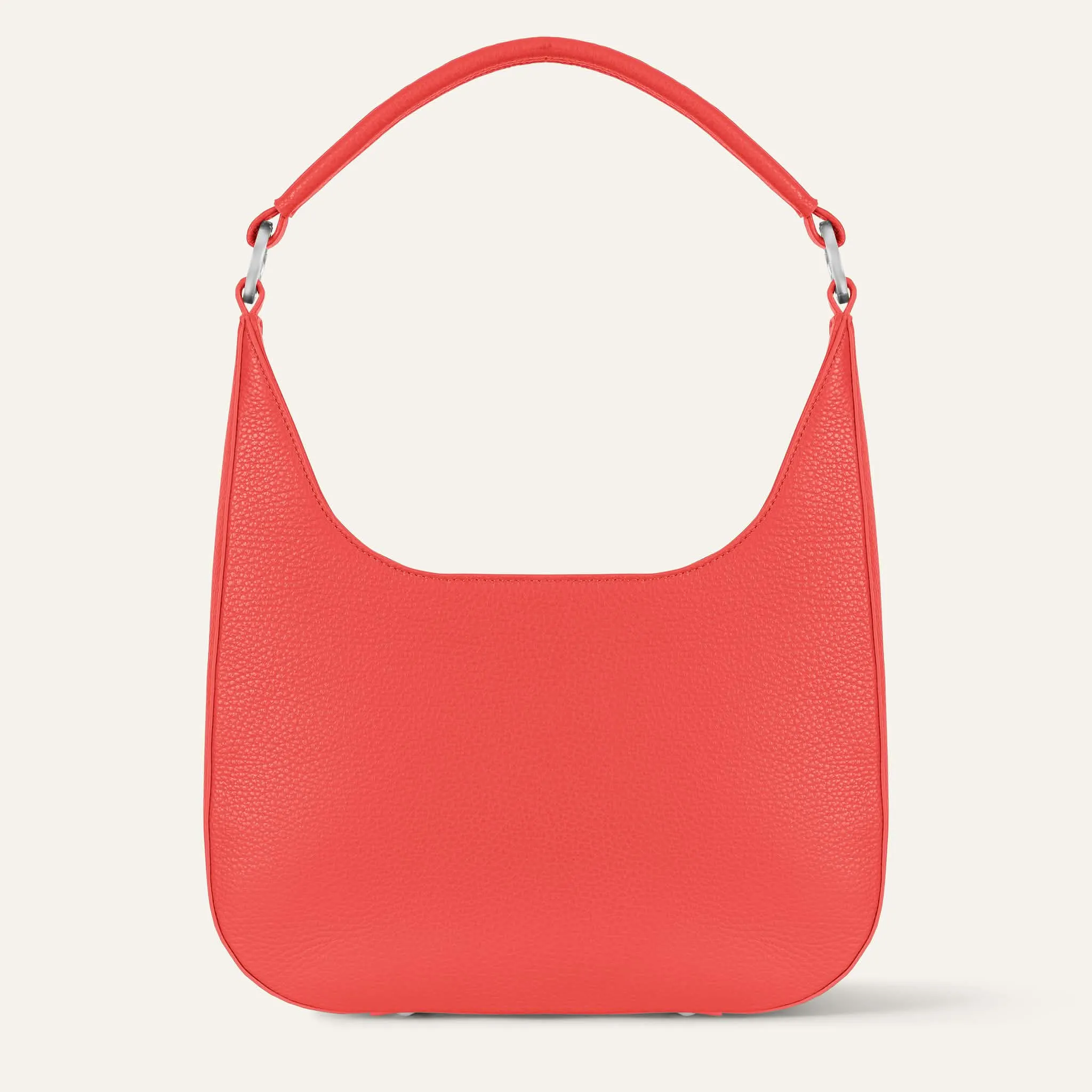 Florence Shoulder Bag | Coral with Silver hardware