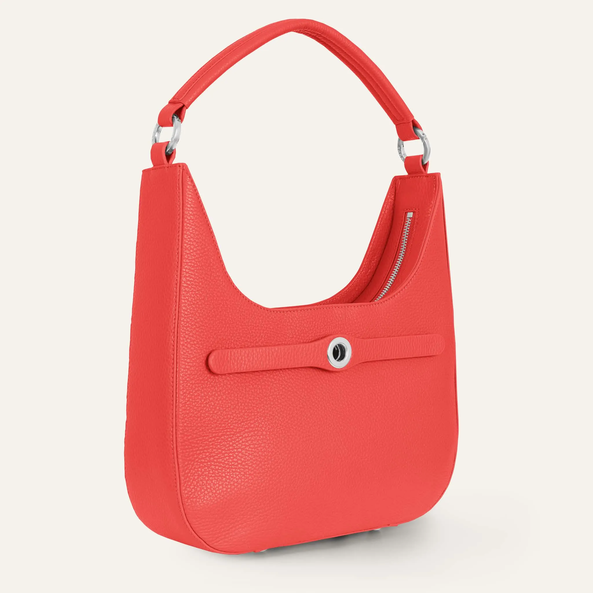 Florence Shoulder Bag | Coral with Silver hardware
