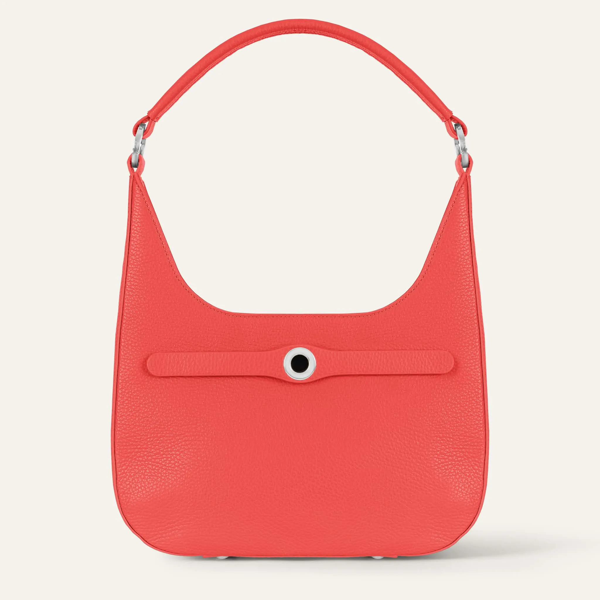 Florence Shoulder Bag | Coral with Silver hardware
