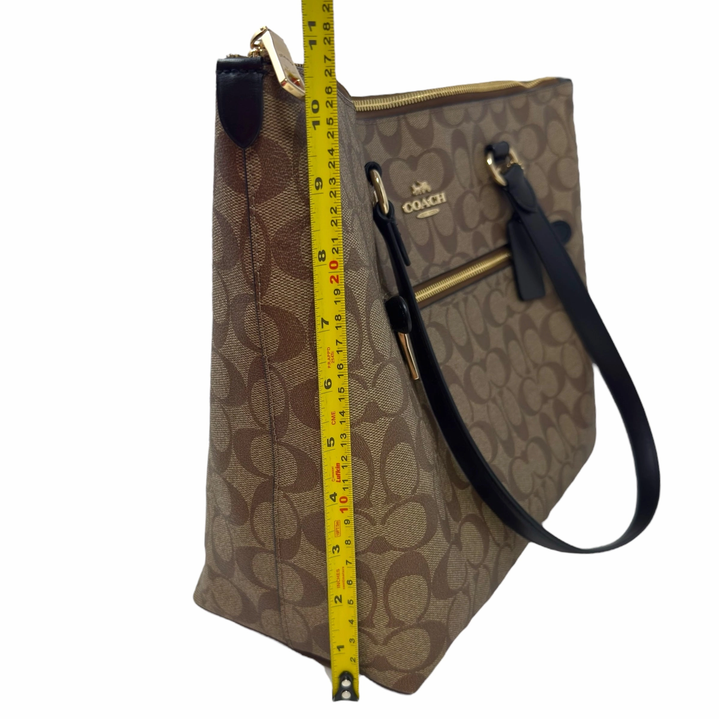 Gallery Tote In Signature Canvas Designer By Coach, Size: Medium