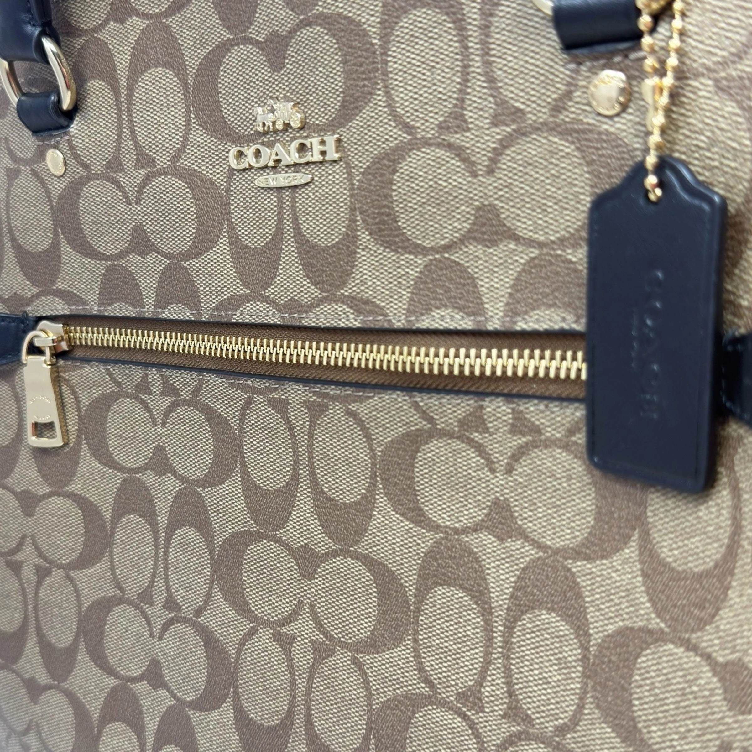 Gallery Tote In Signature Canvas Designer By Coach, Size: Medium