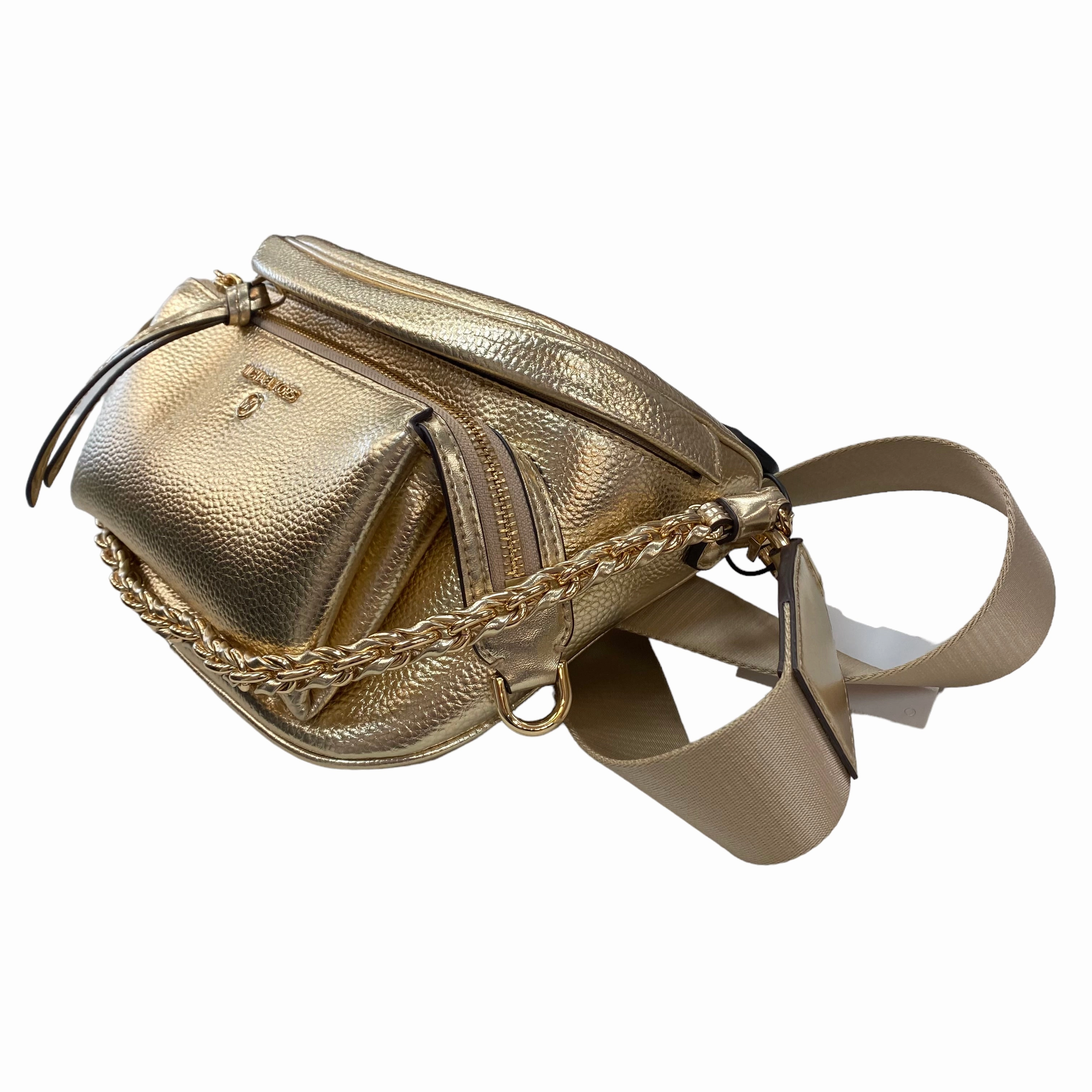 Gold Handbag Designer Michael Kors, Size Medium
